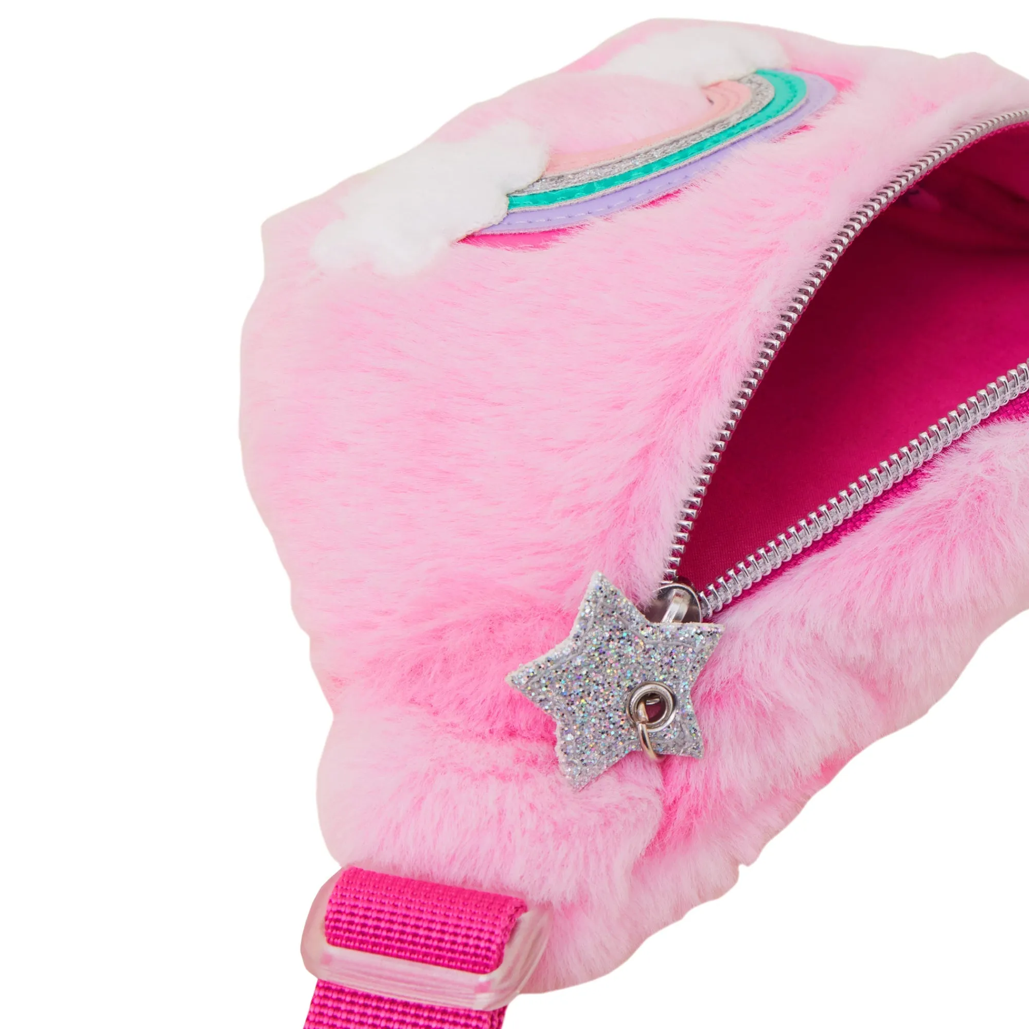 Accessorize London Pink Fluffy Rainbow Belt Bag