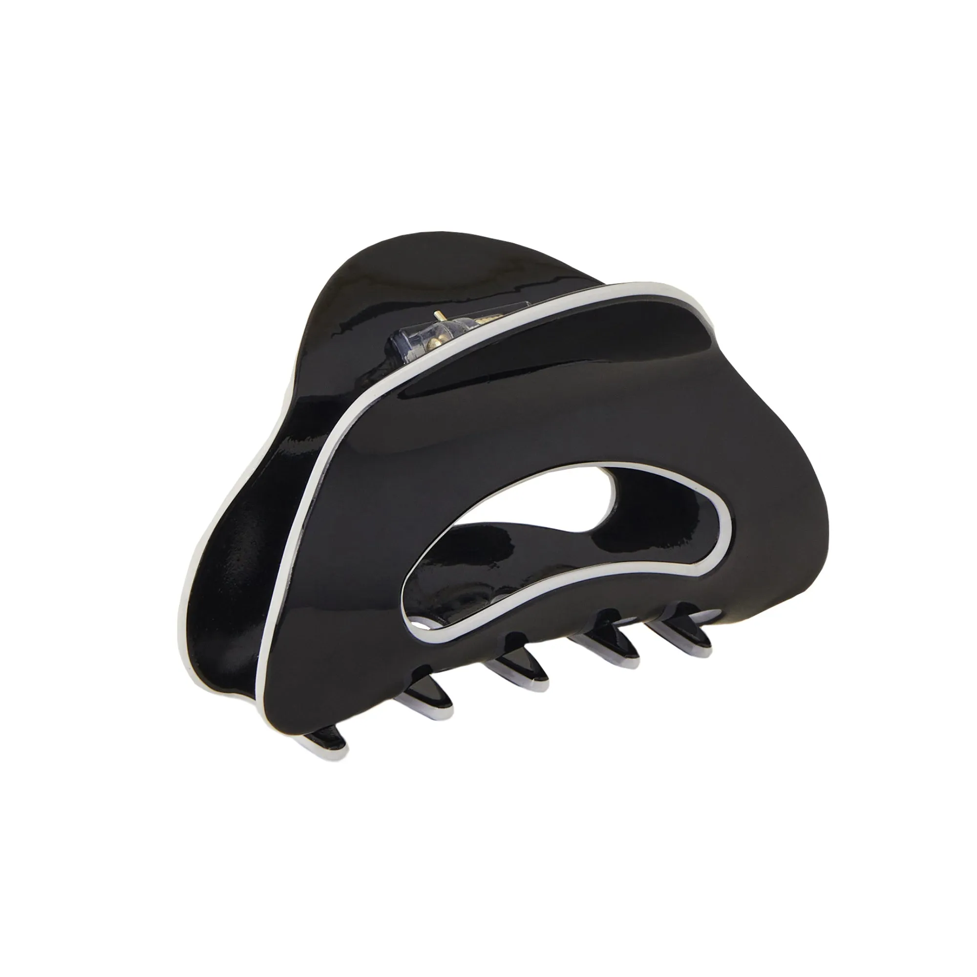 Accessorize London Women's Black Curved Contrast Claw Clip