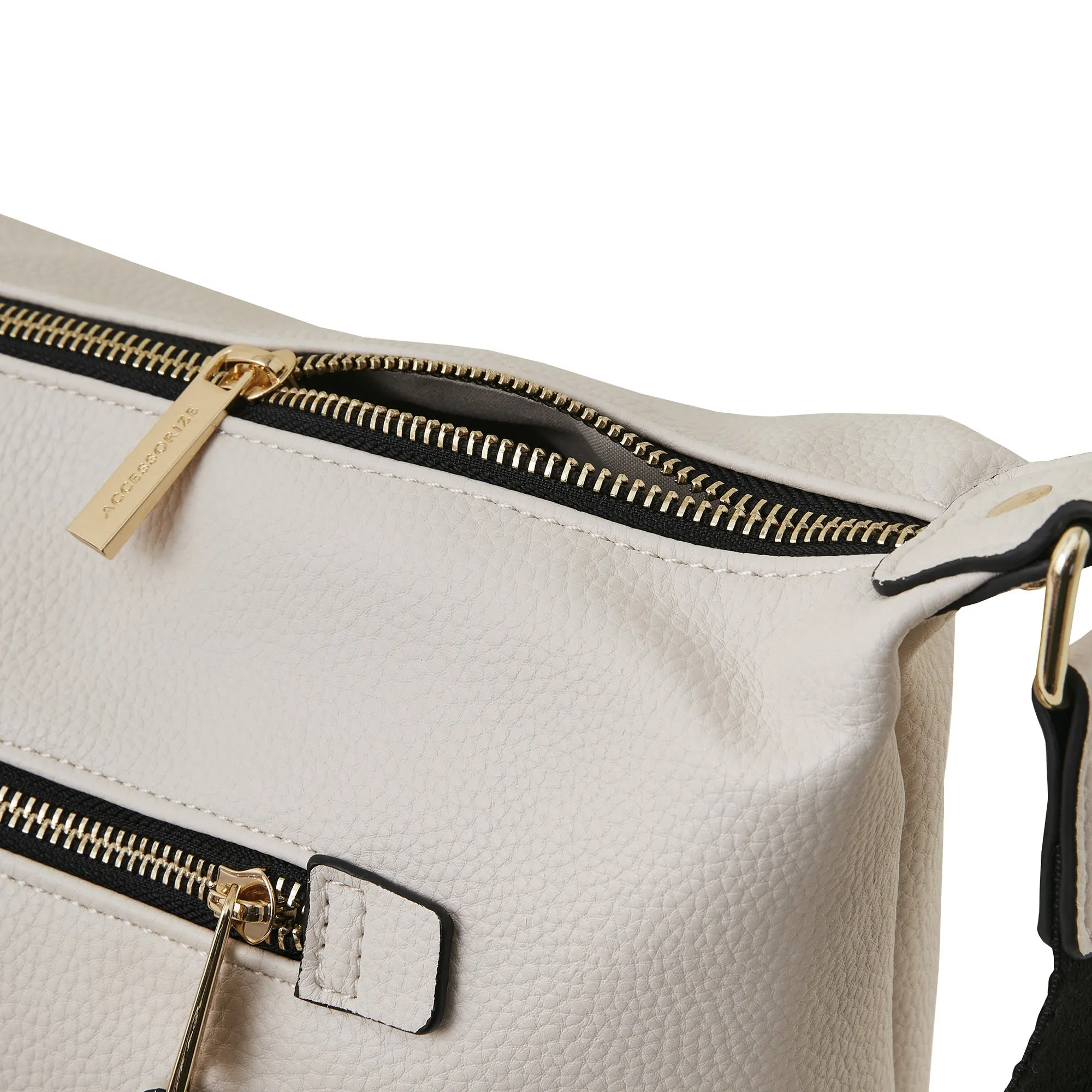 Accessorize London Women's Cream Slouchy Webbing Strap Bag