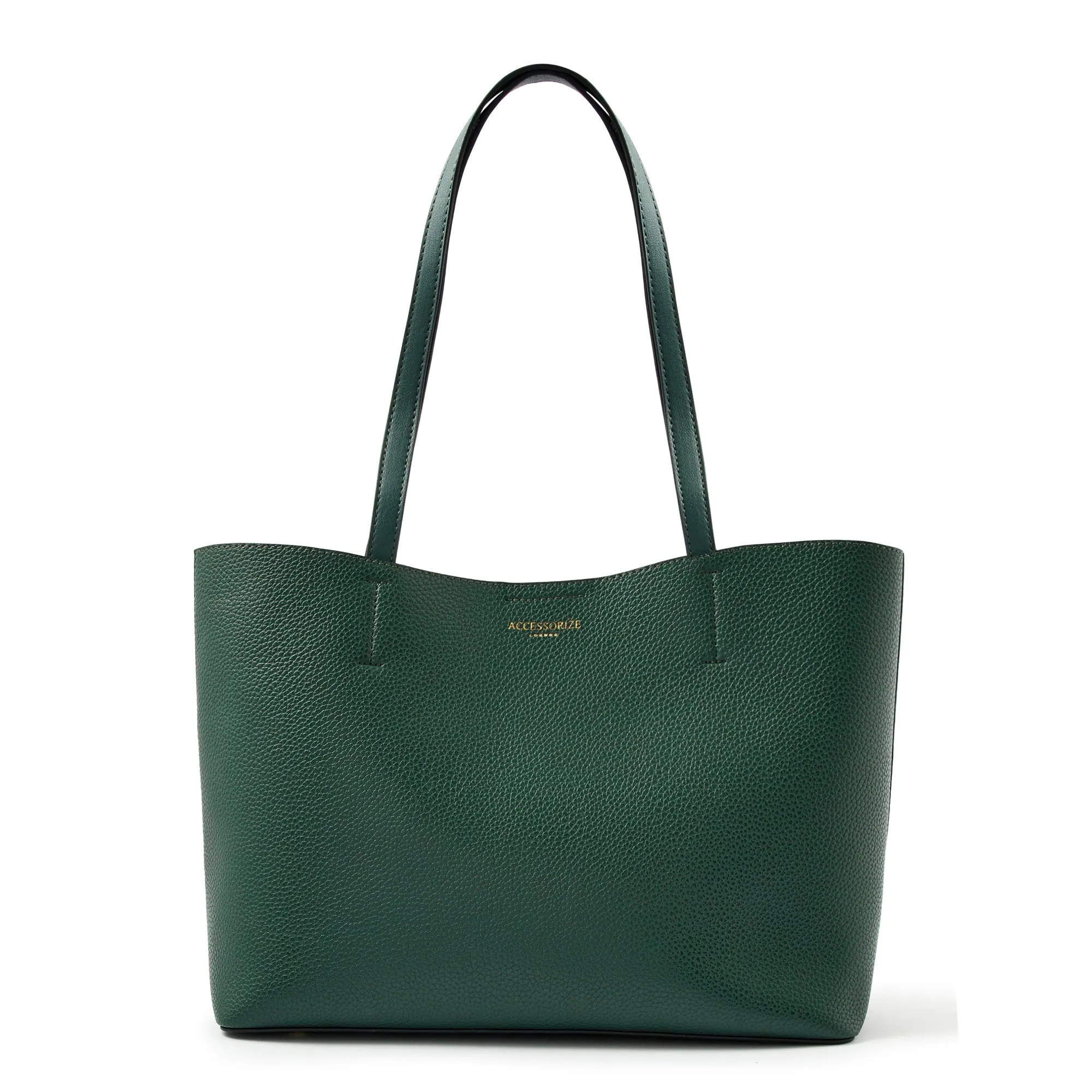 Accessorize London Women's Faux Leather Green Leo Tote Bag