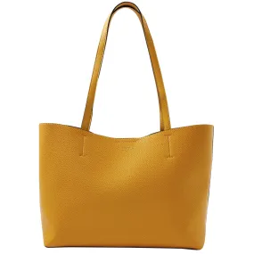 Accessorize London Women's Faux Leather Leo Tote Bag - Ochre