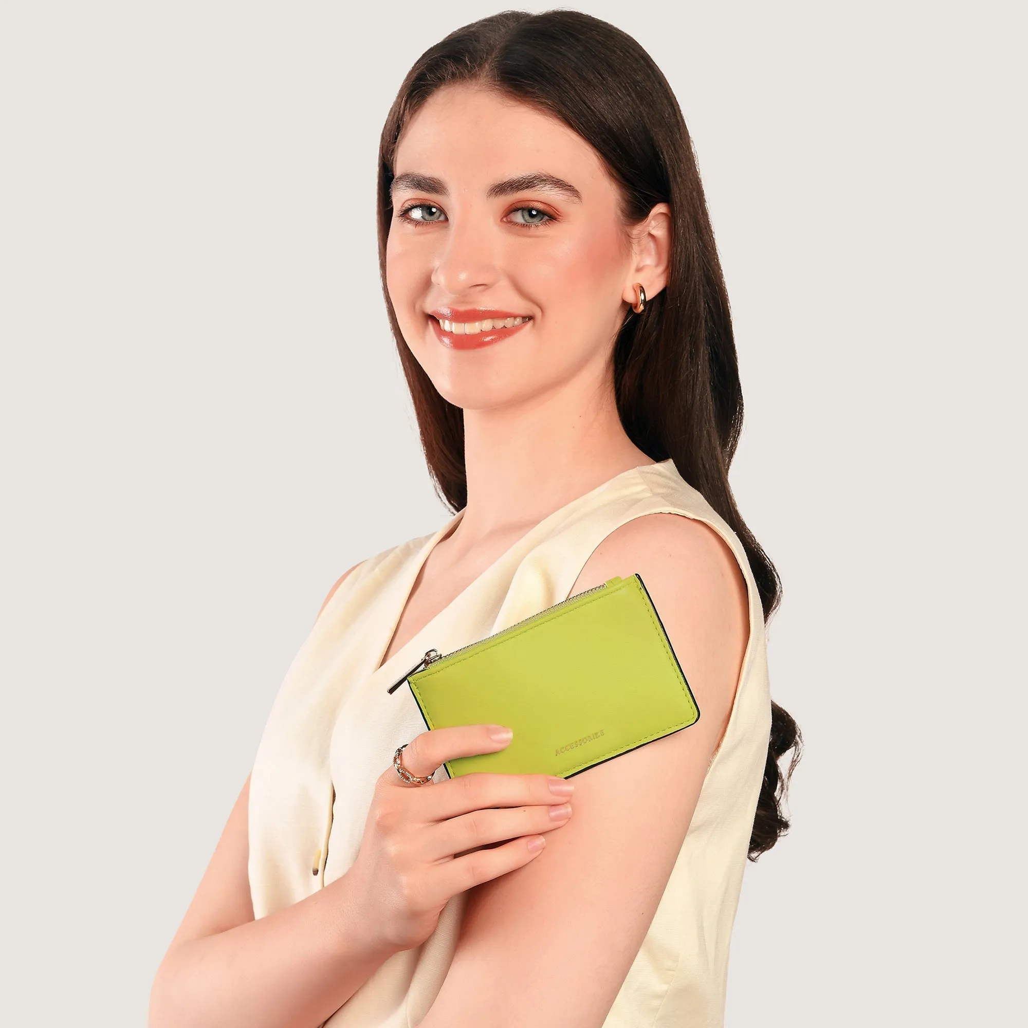 Accessorize London Women's Lime Classic Card Holder