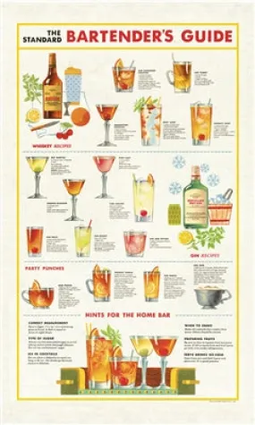  Bartender's Guide  Tea Towel