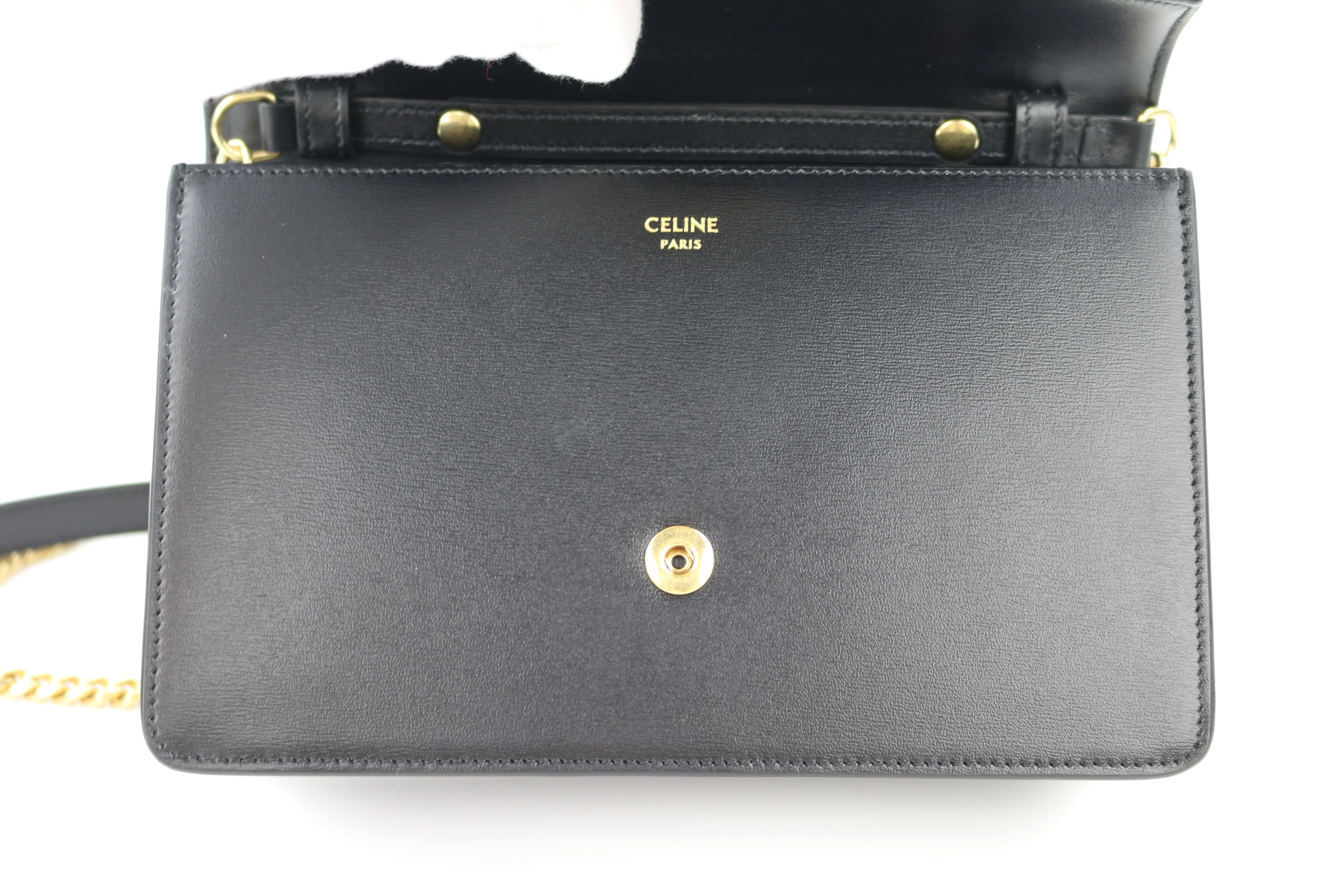 Black Calfskin Margo Wallet on a Chain