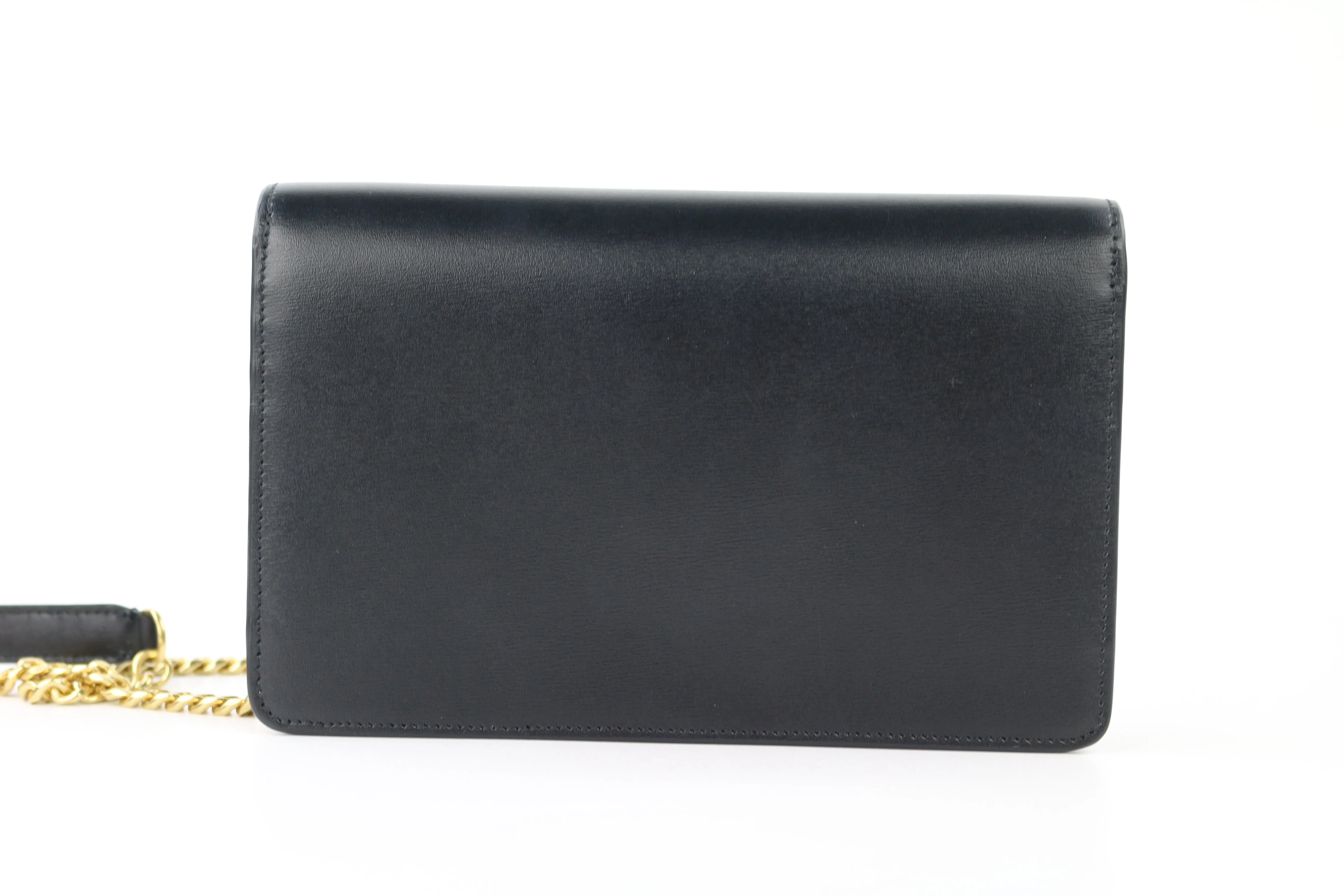 Black Calfskin Margo Wallet on a Chain