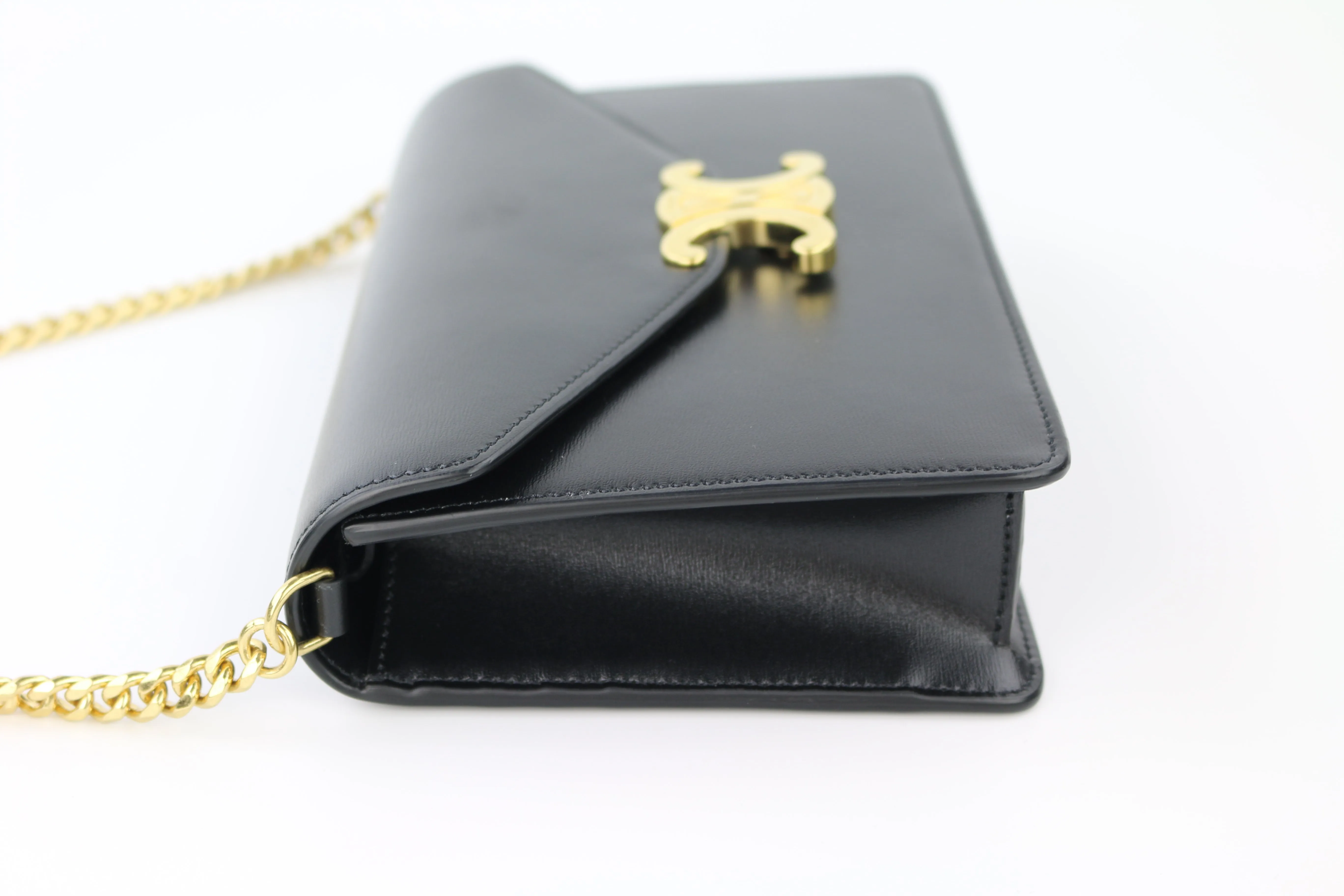 Black Calfskin Margo Wallet on a Chain