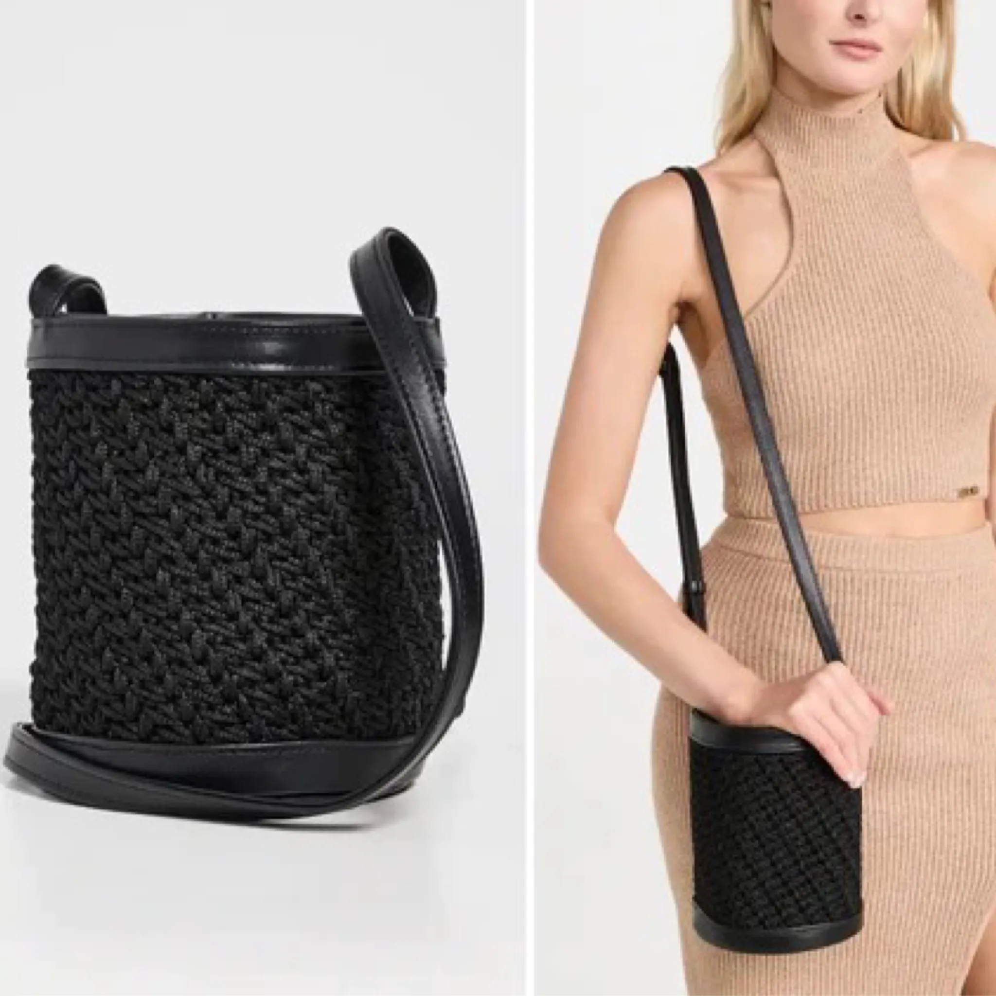 Black Ximena Bucket Bag