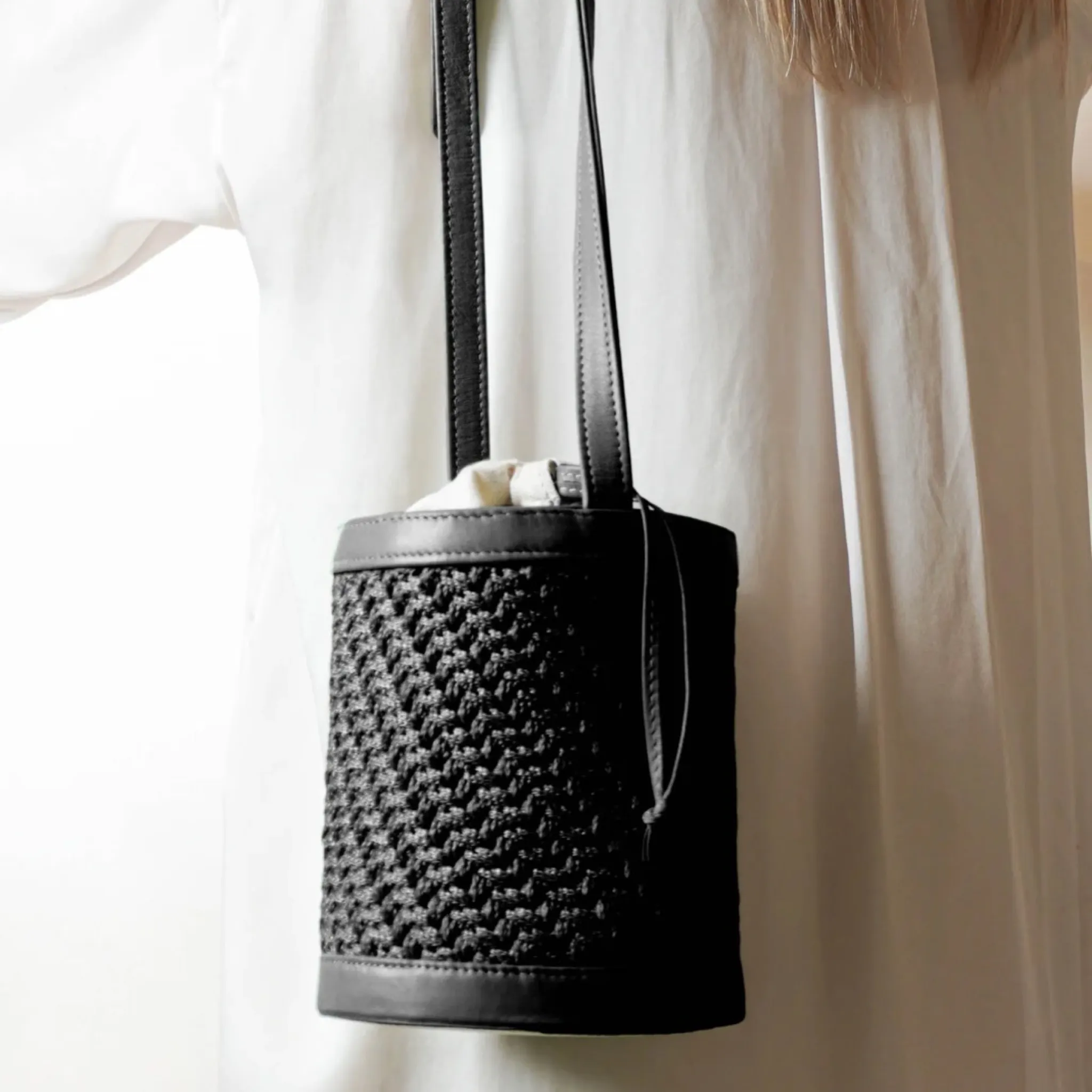 Black Ximena Bucket Bag