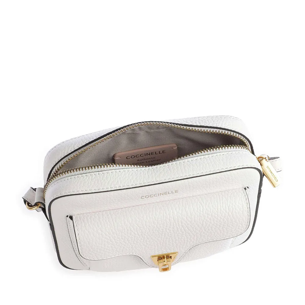 Borsa Donna a Tracolla COCCINELLE in Pelle Brillant White linea Beat Soft Mini