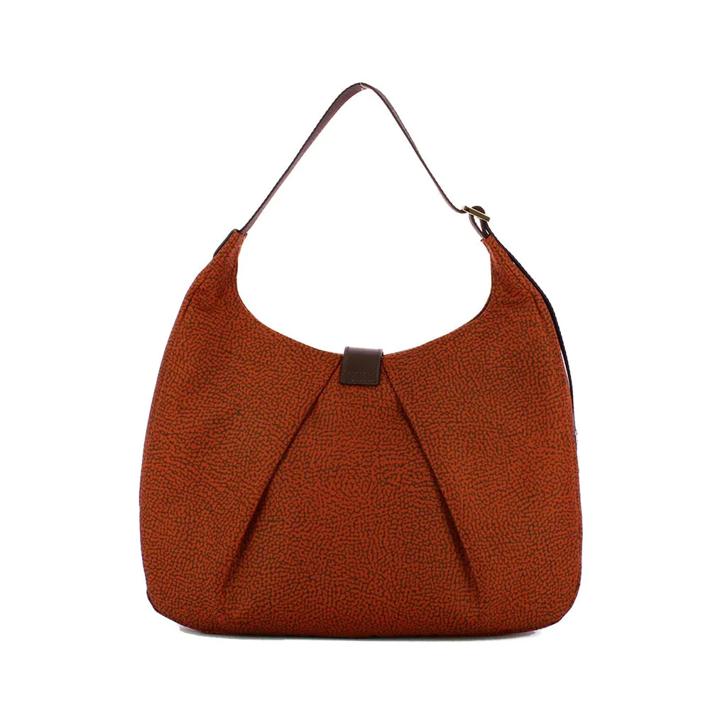 Borsa Donna Hobo Large BORBONESE linea Cortina in Tessuto Op Tabasco