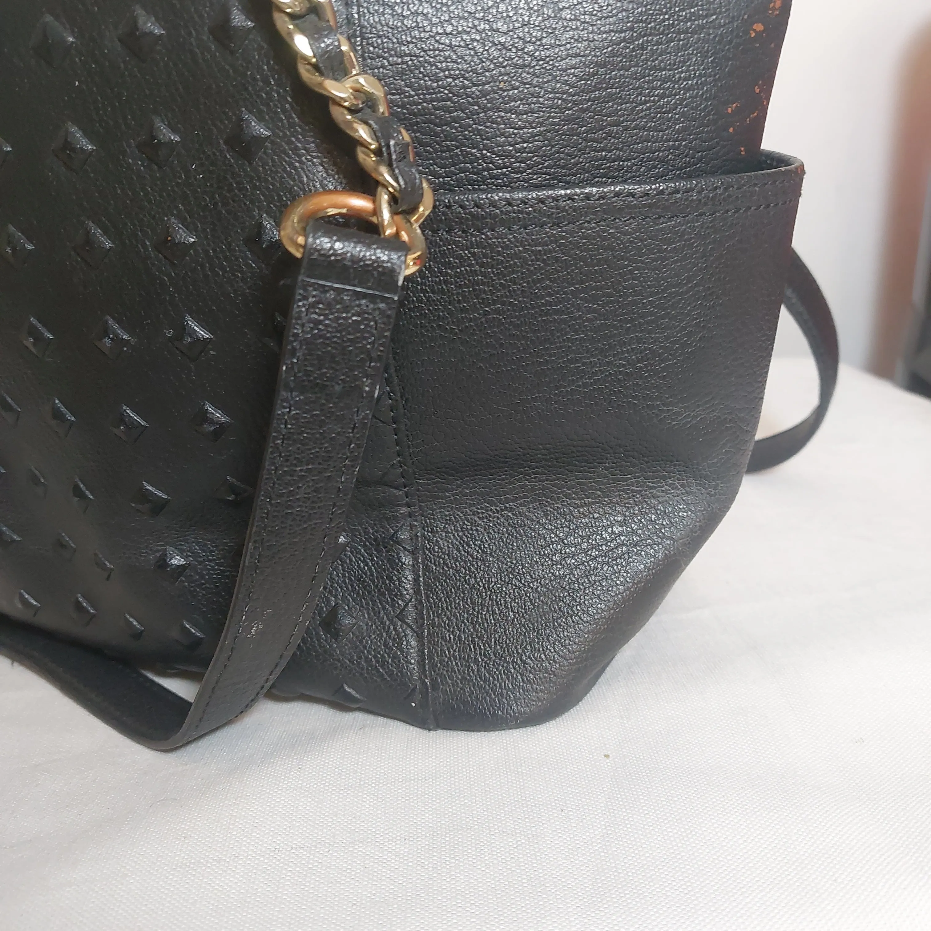 Calvin Klein Black Leatherette Shoulder Bag | Pre Loved |