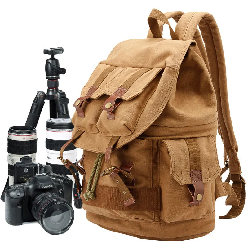 Canvas DSLR Camera Backpack Large Capacity Travel Backpack Camera Backpack QSM1233