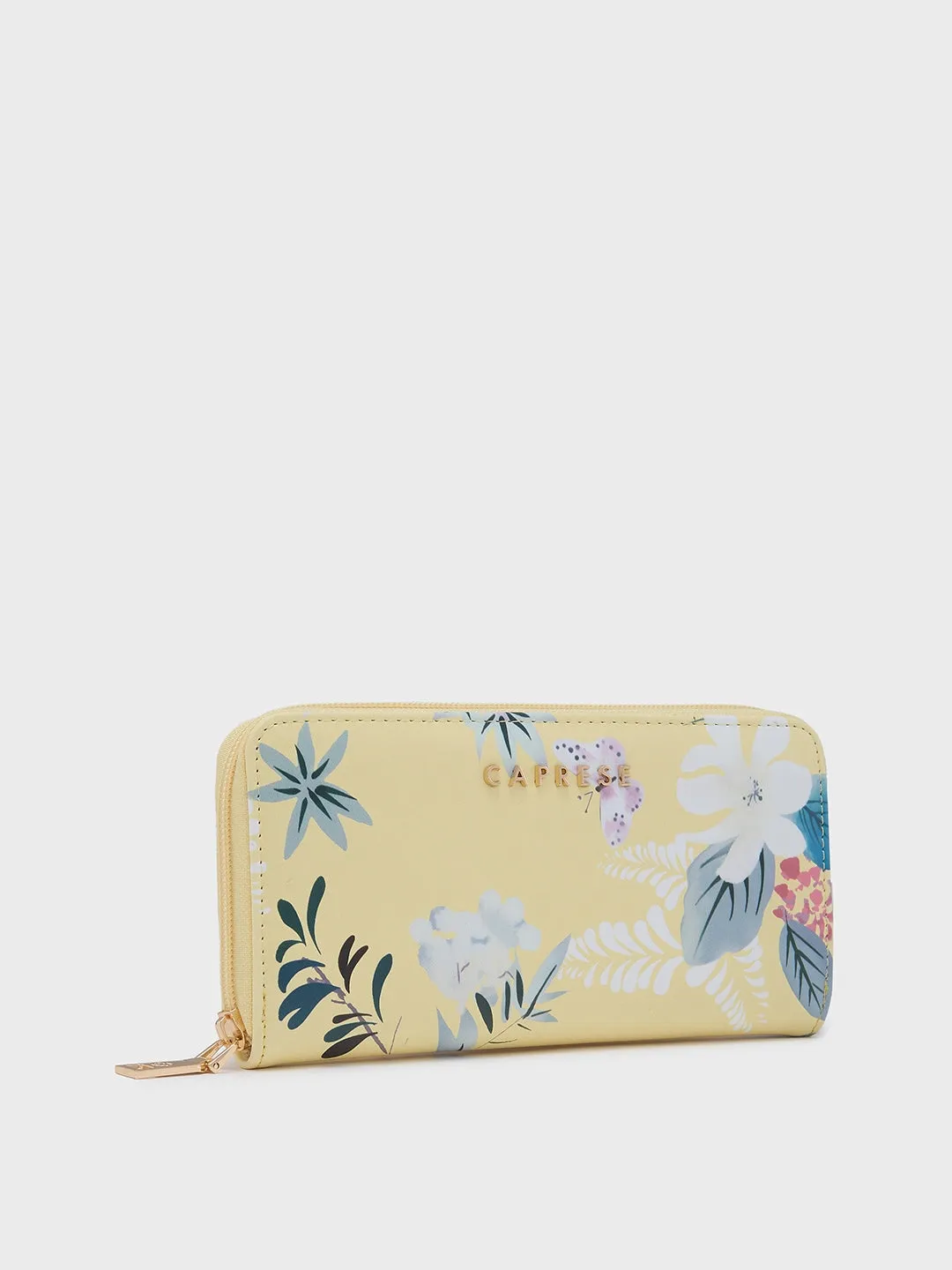 Caprese Gemma Zip Around Wallet Medium Yellow