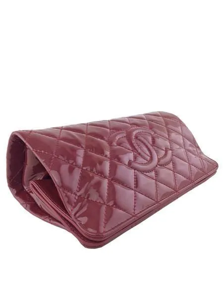 Chanel Quilted Patent Leather Timeless Clutch Bag