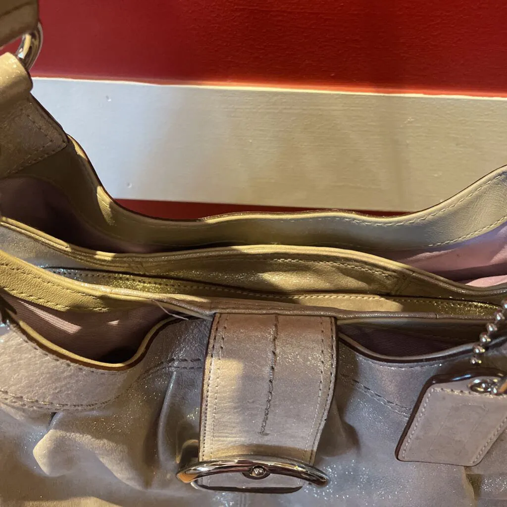 Coach Lynn Soho Metallic Silver Hobo Shoulder Bag