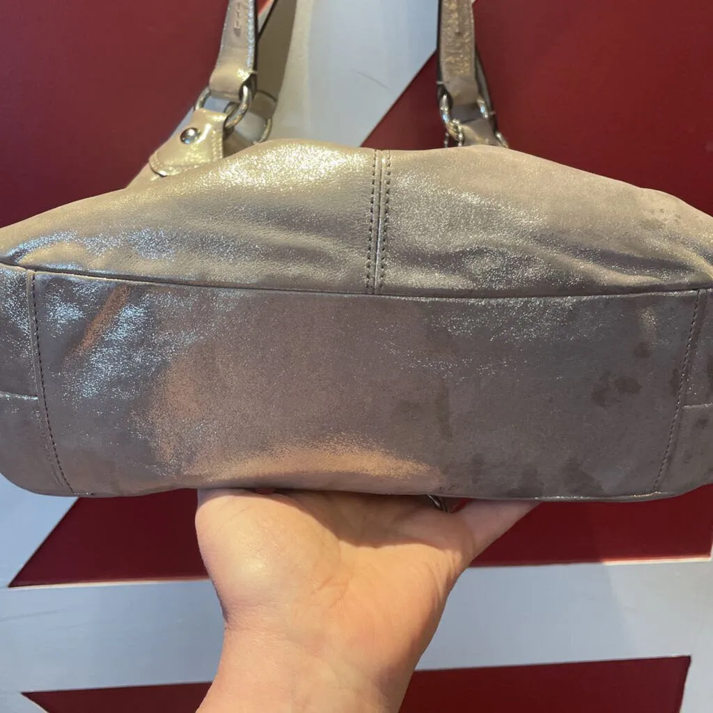 Coach Lynn Soho Metallic Silver Hobo Shoulder Bag