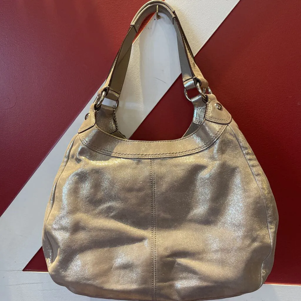 Coach Lynn Soho Metallic Silver Hobo Shoulder Bag