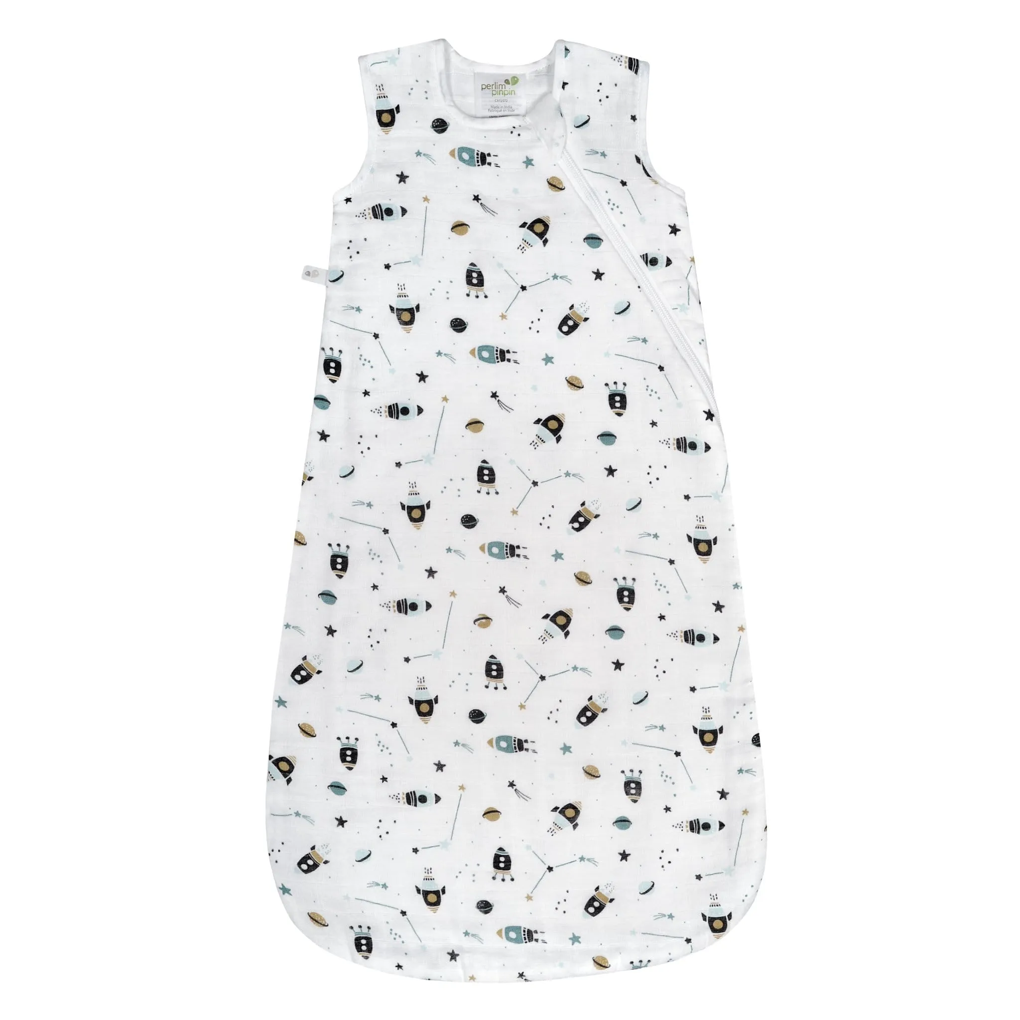 Cotton muslin sleep sack - Rockets (0.7 tog)