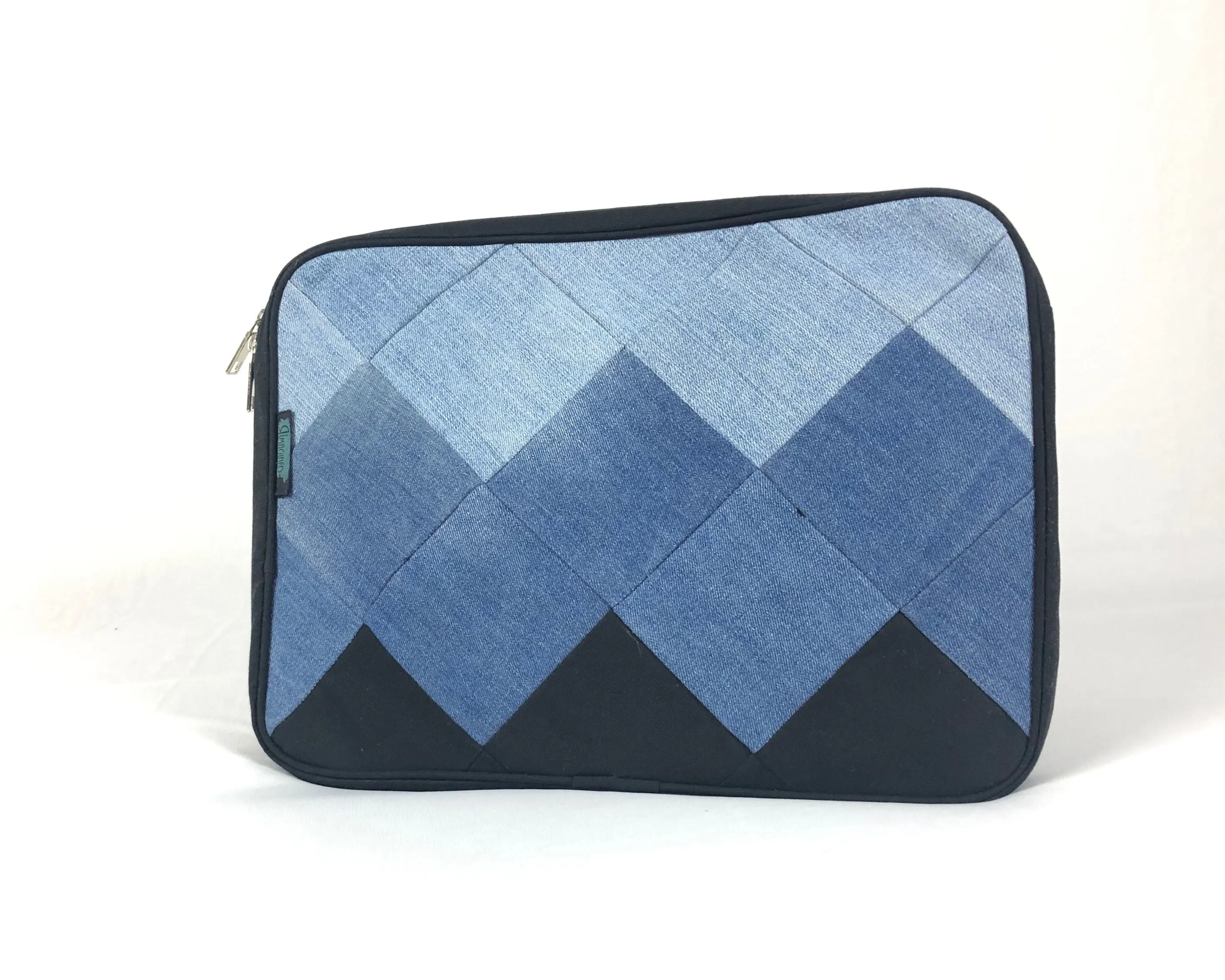 Denim Laptop Sleeve - Square Patchwork