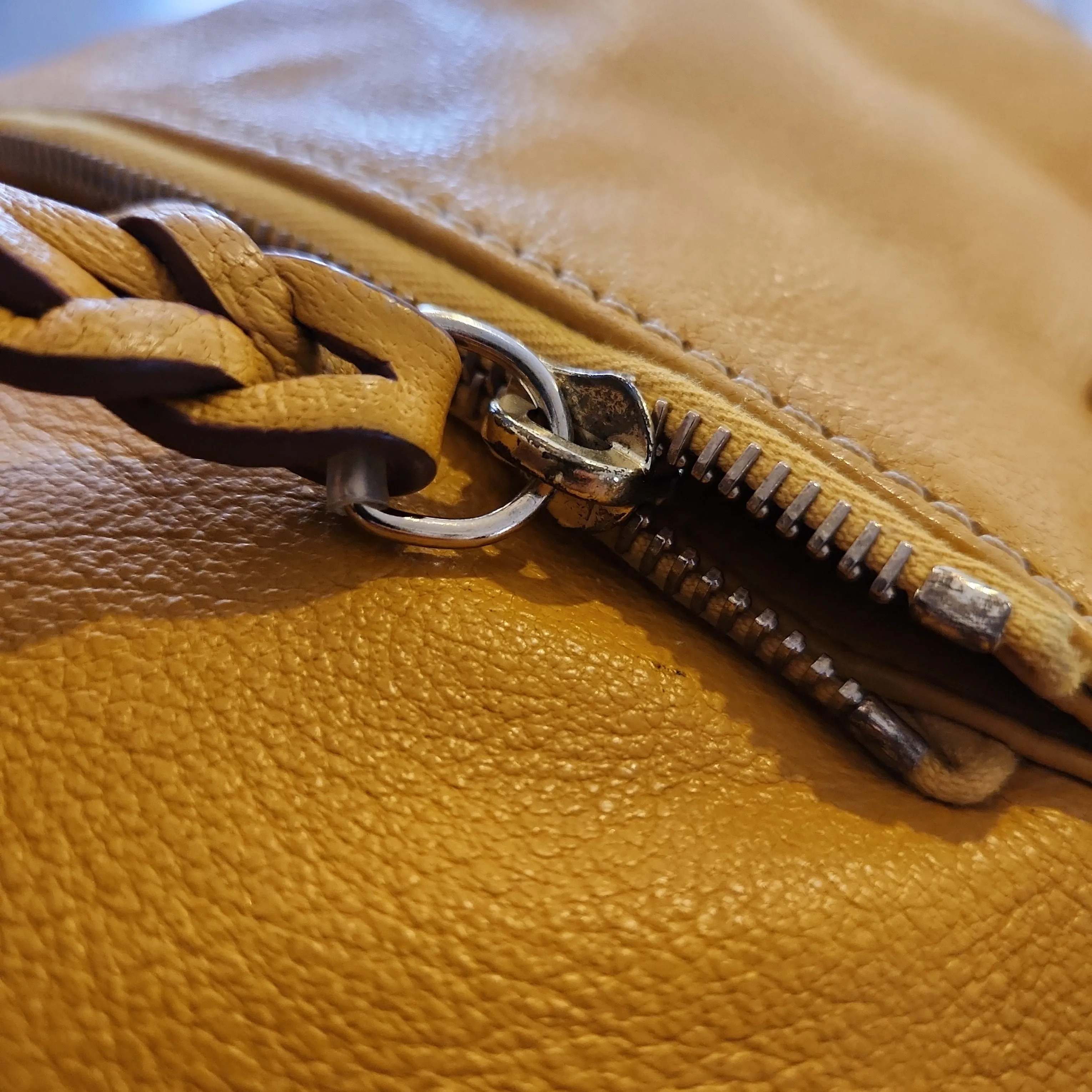 Dooney & Bourke Yellow Mustard Pebbled Leather Hobo Shoulder Bag | Pre Loved |