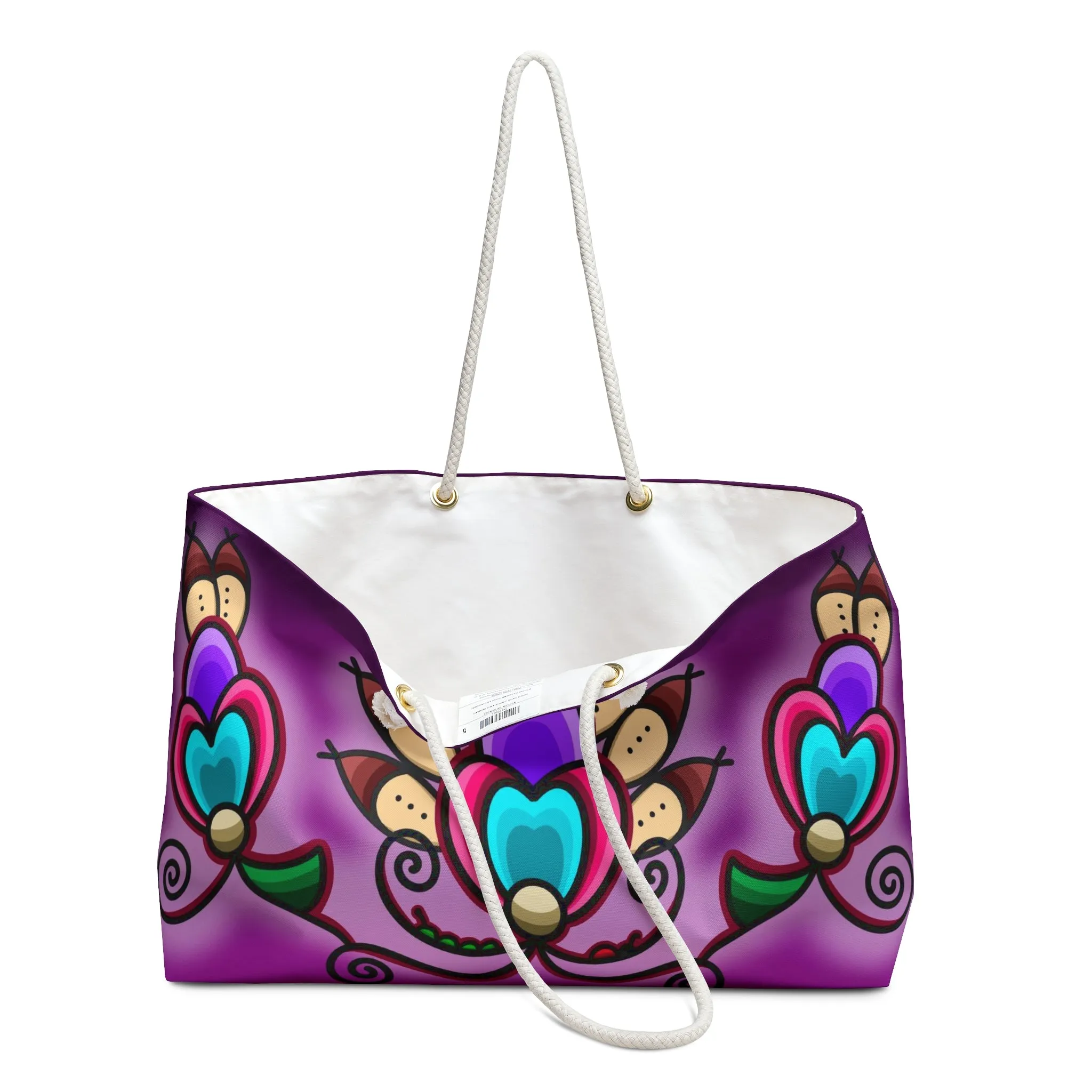 Flowers and Feathers Beach bag