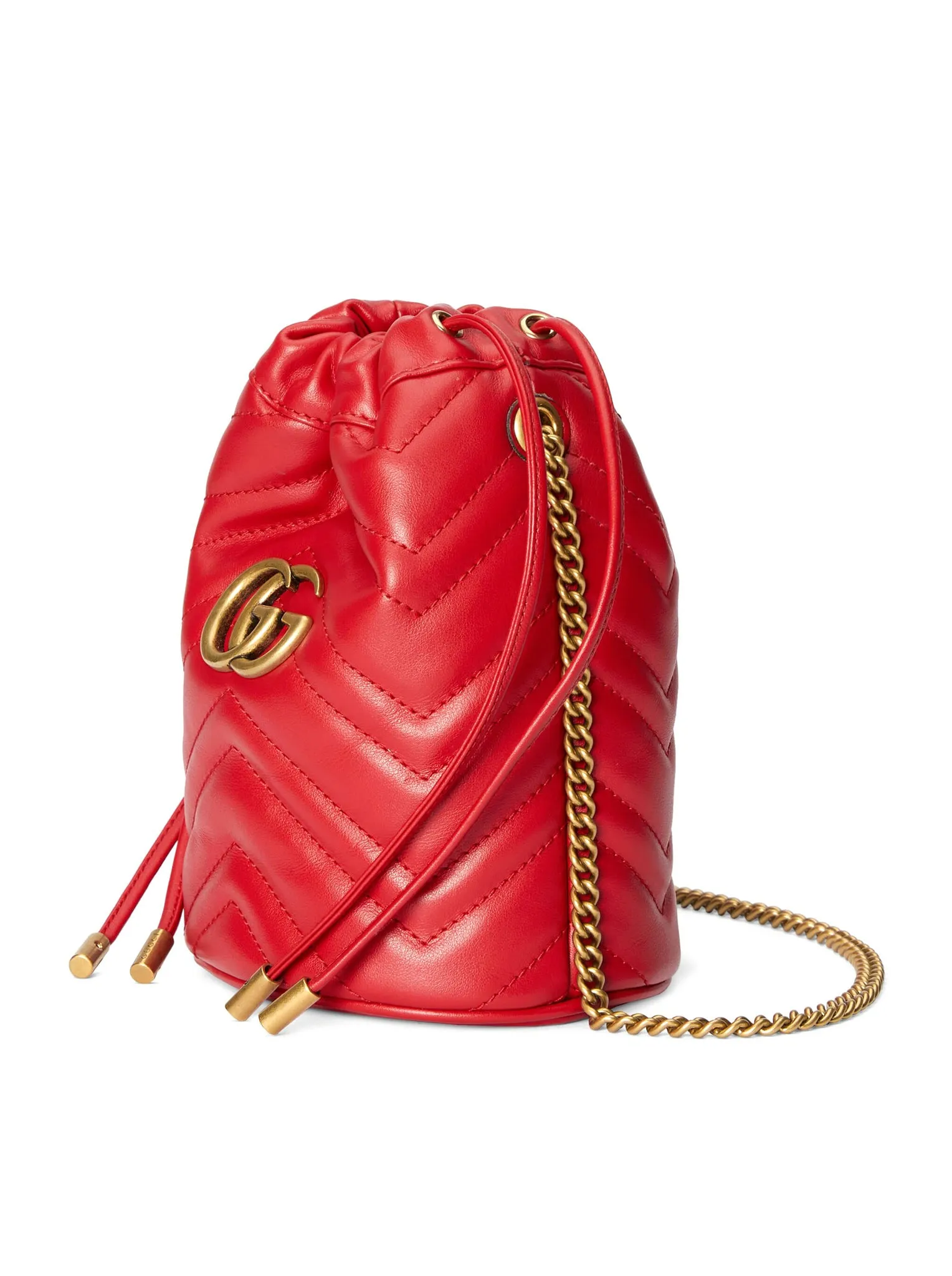 GG MARMONT MINI BUCKET BAG IN MATELASS LEATHER