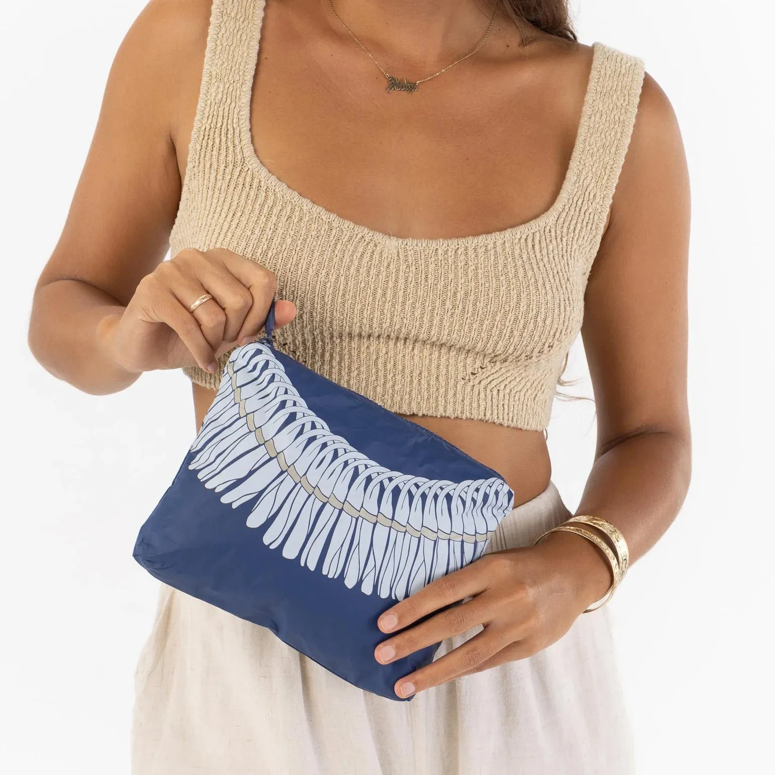 Ginger Lei Small Pouch / Hanalei Moon Navy