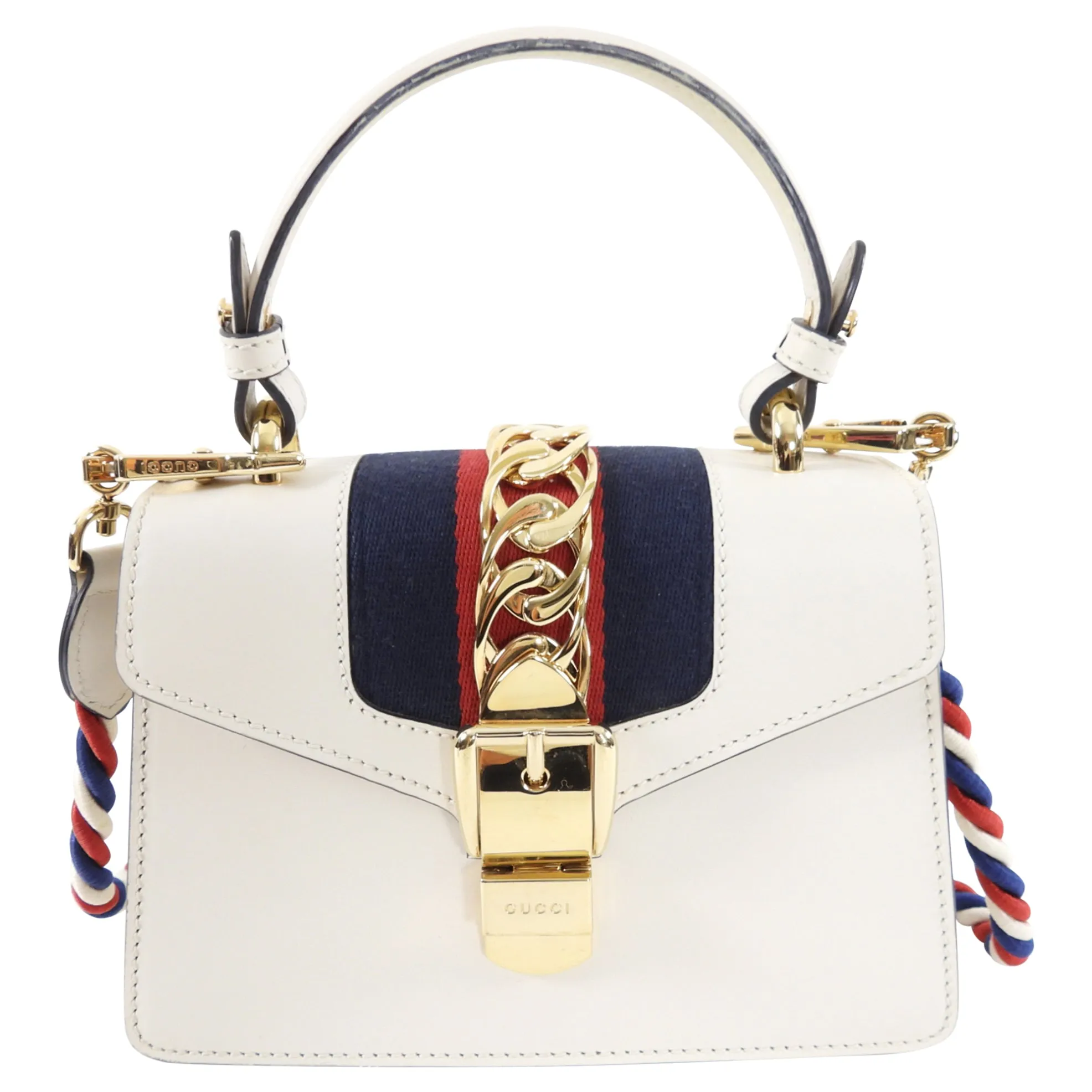 Gucci Sylvie Ivory Mini Web Stripe Bag