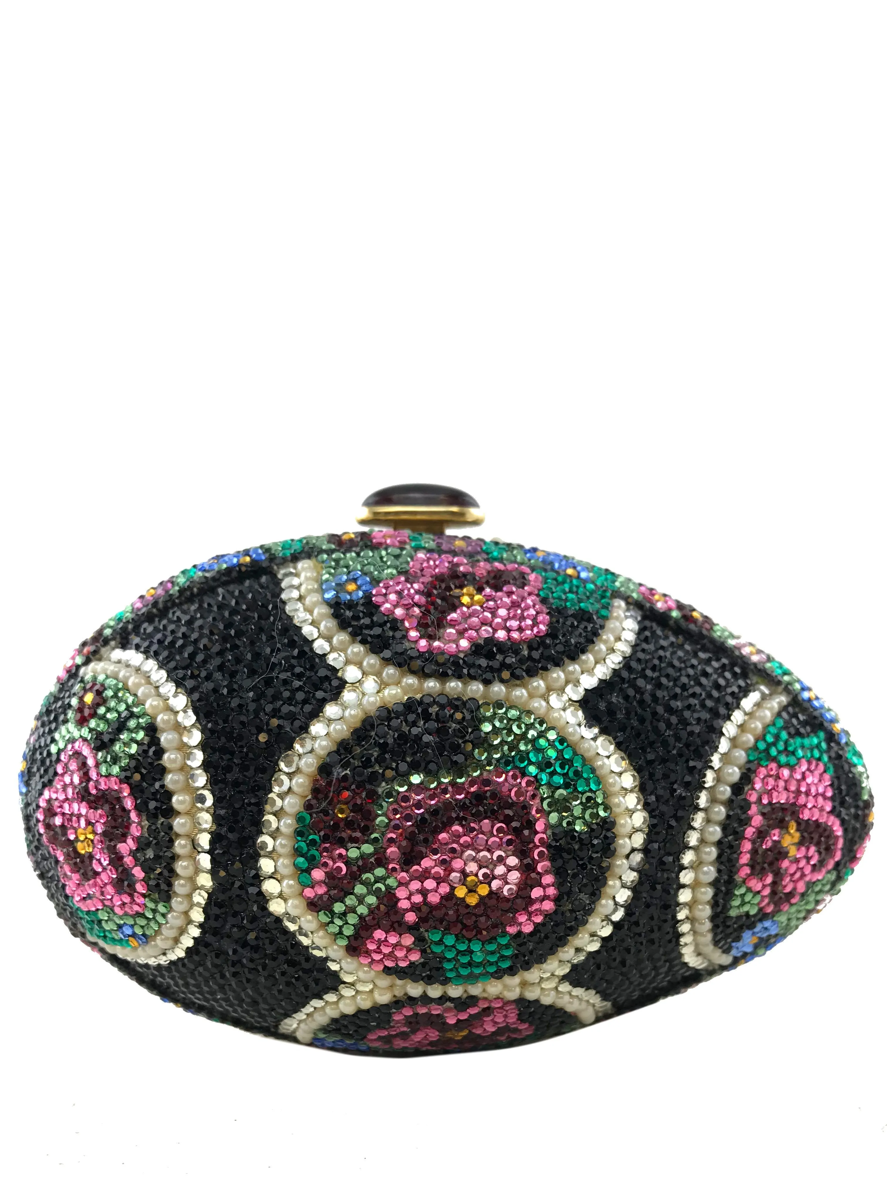 Judith Leiber Pearl Egg Swarovski Crystal Minaudiere Evening Bag