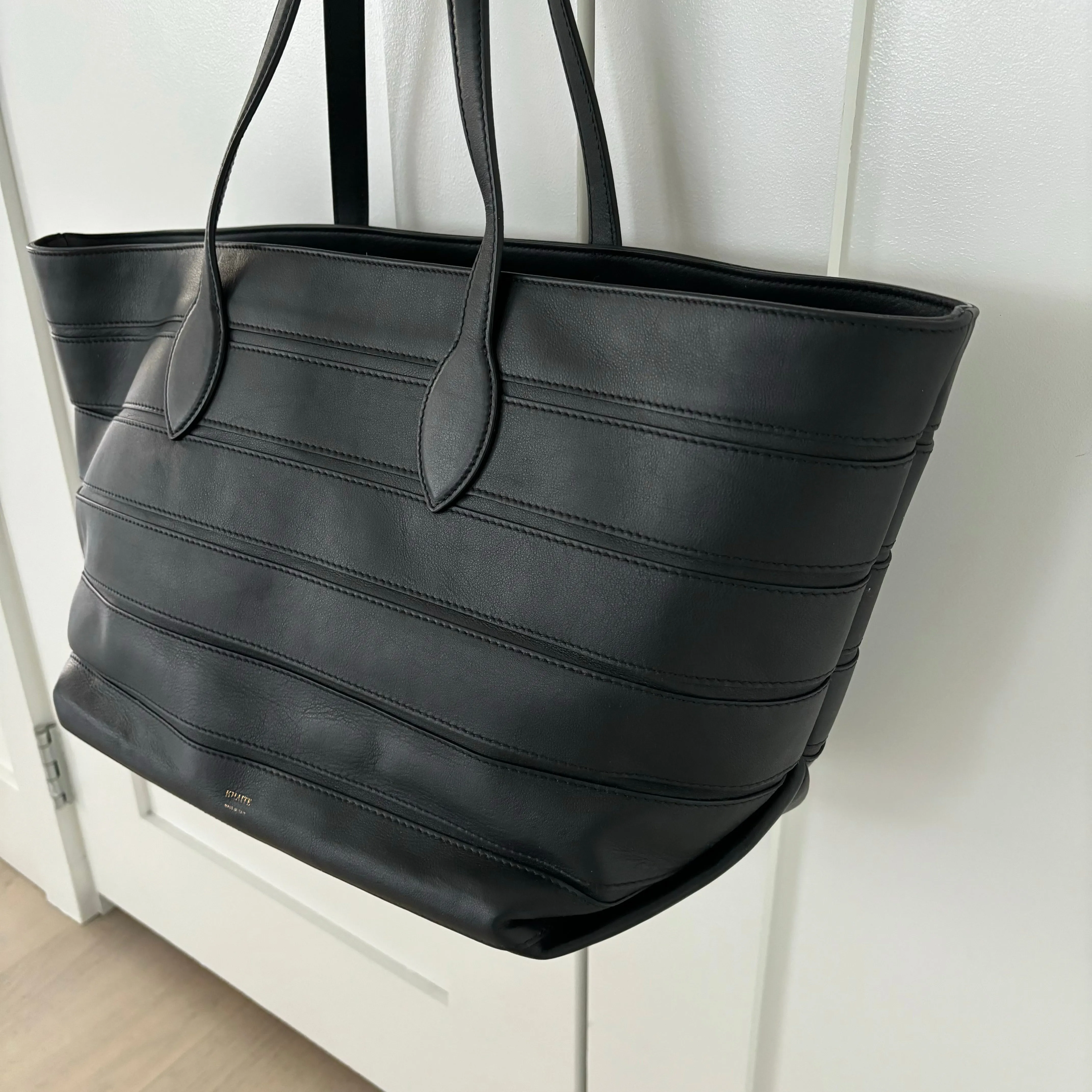 KHAITE Florence Stripe Leather Tote