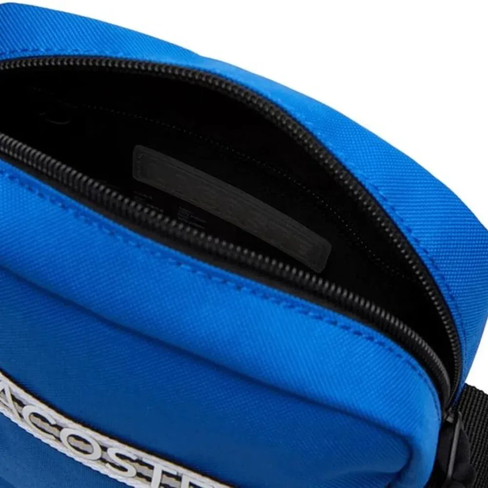 Lacoste Neocroc Recycled Fiber Vertical Messenger Bag - BLU