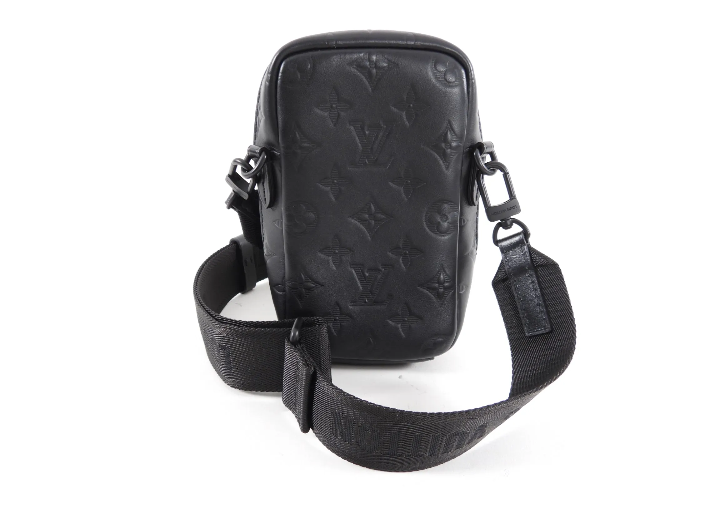 Louis Vuitton Black Empreinte Leather Double Phone Pouch Bag