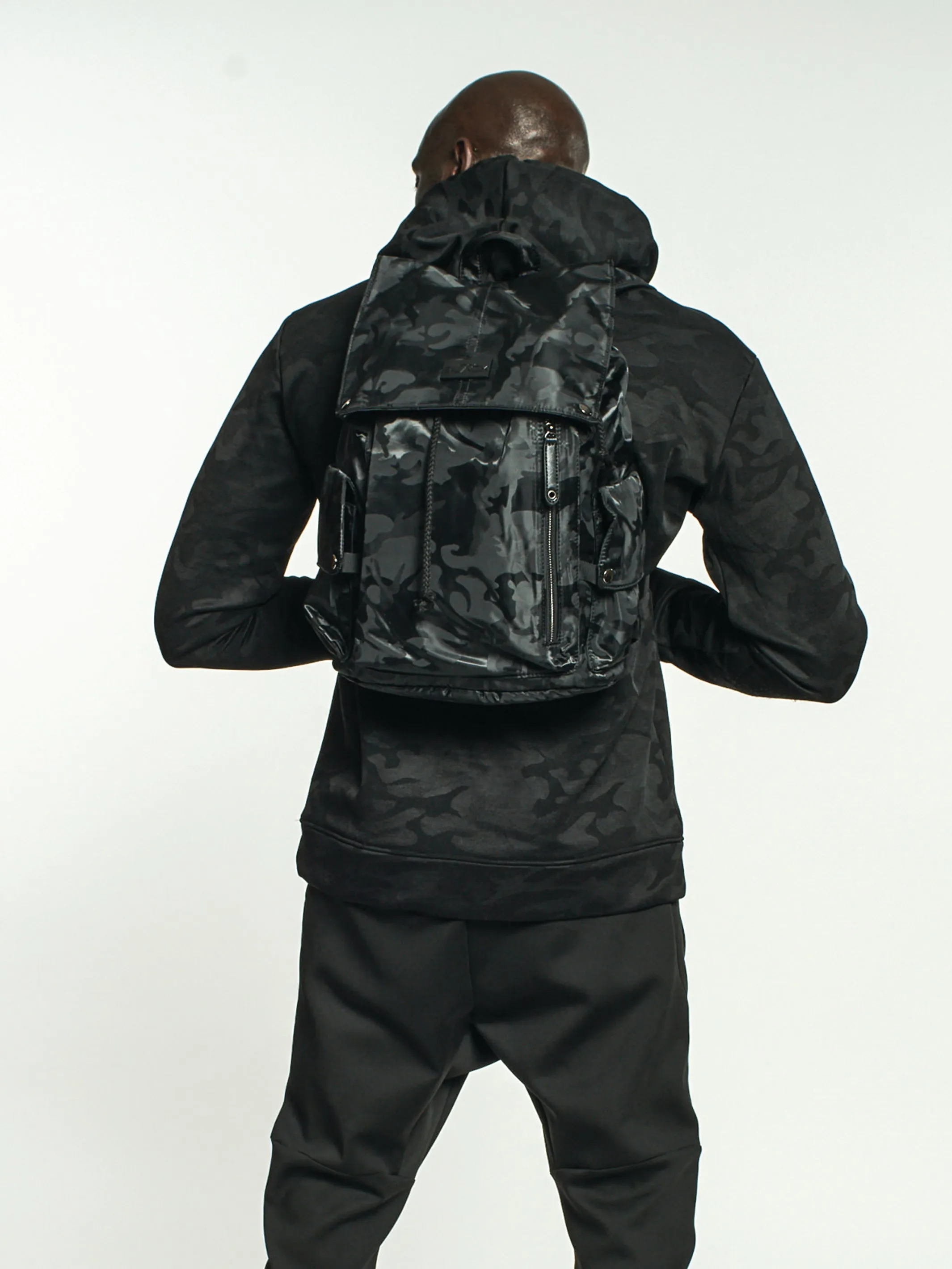 Luxe Black Camo Backpack