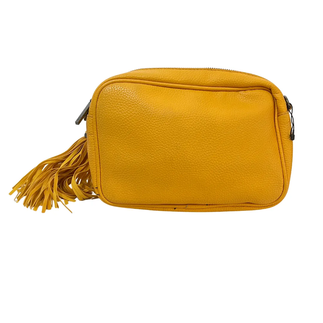 Mango Faux Leather Yellow Crossbody Bag | Pre Loved |