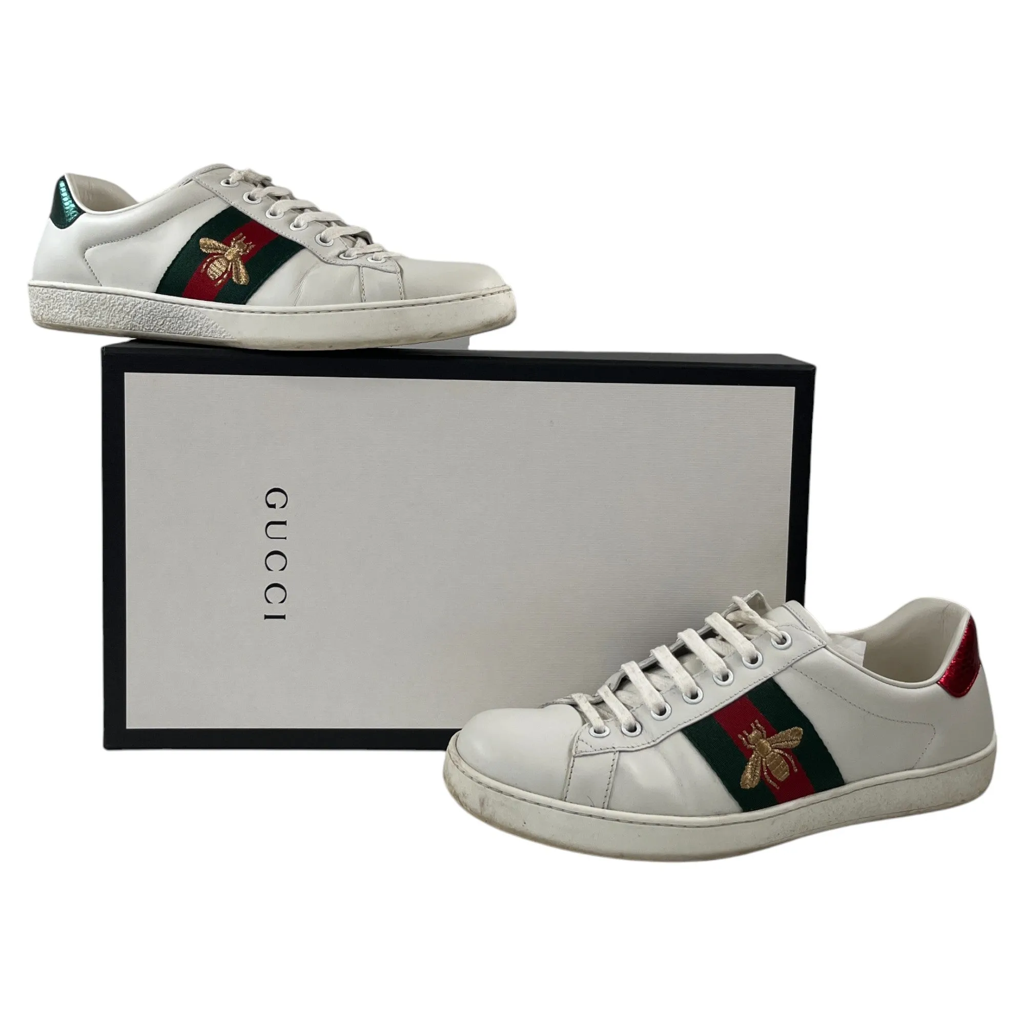 Men's Ace Embroidered Bee Low Trainers White Size EU 41.5 / UK 7.5