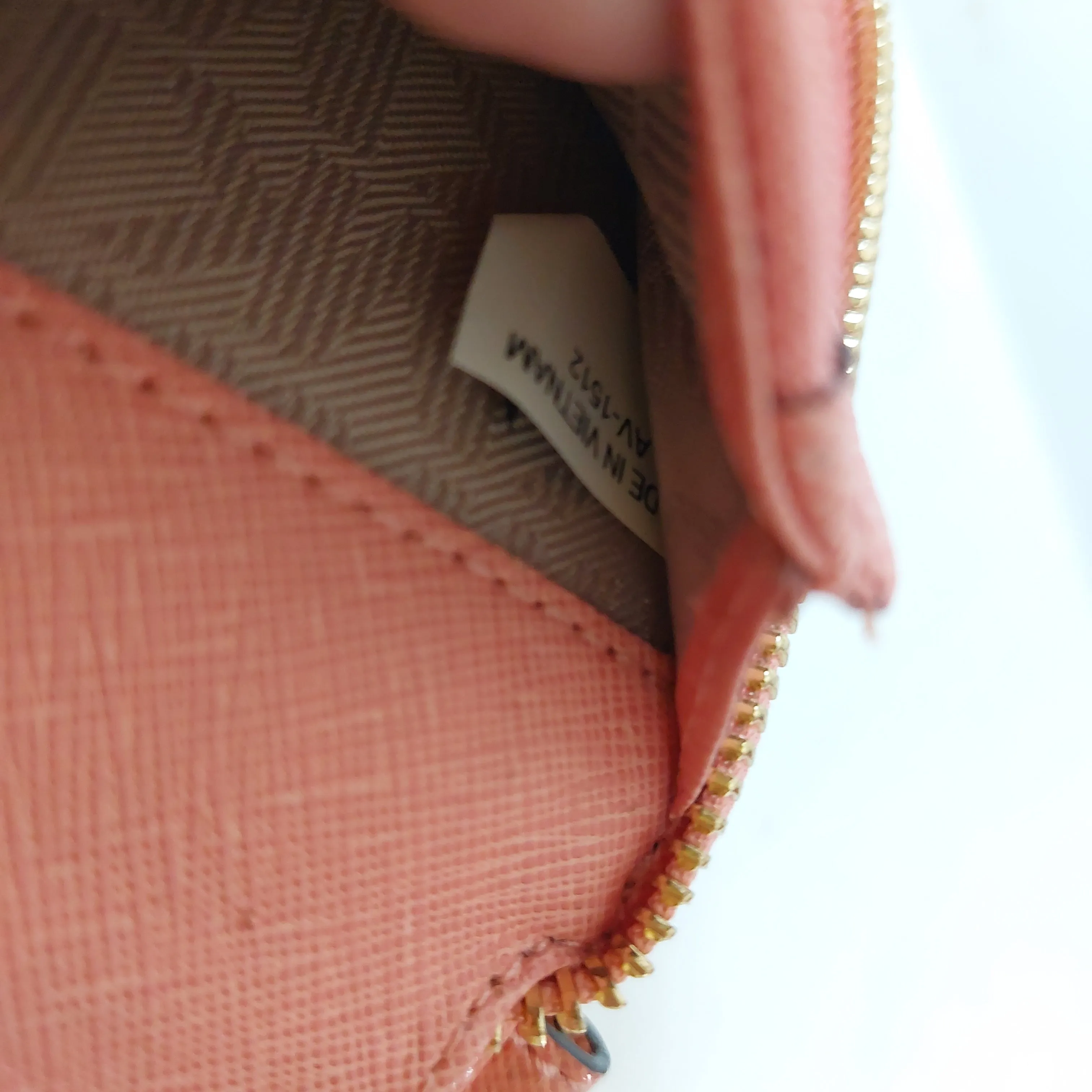 Michael Kors Salmon Pink Leather Zip-Around Wristlet | Gently Used |