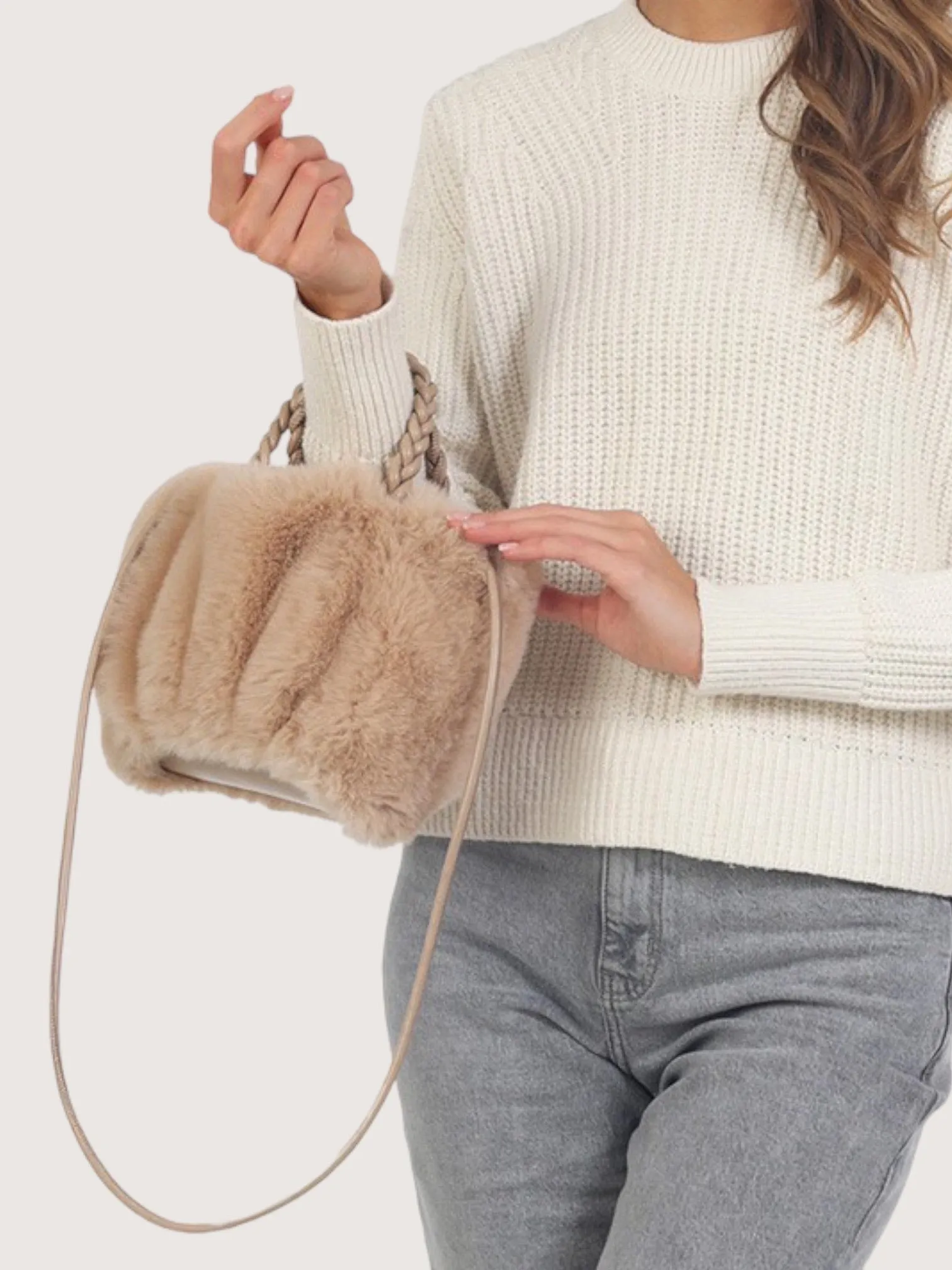 Mini Fur Bag | Beige