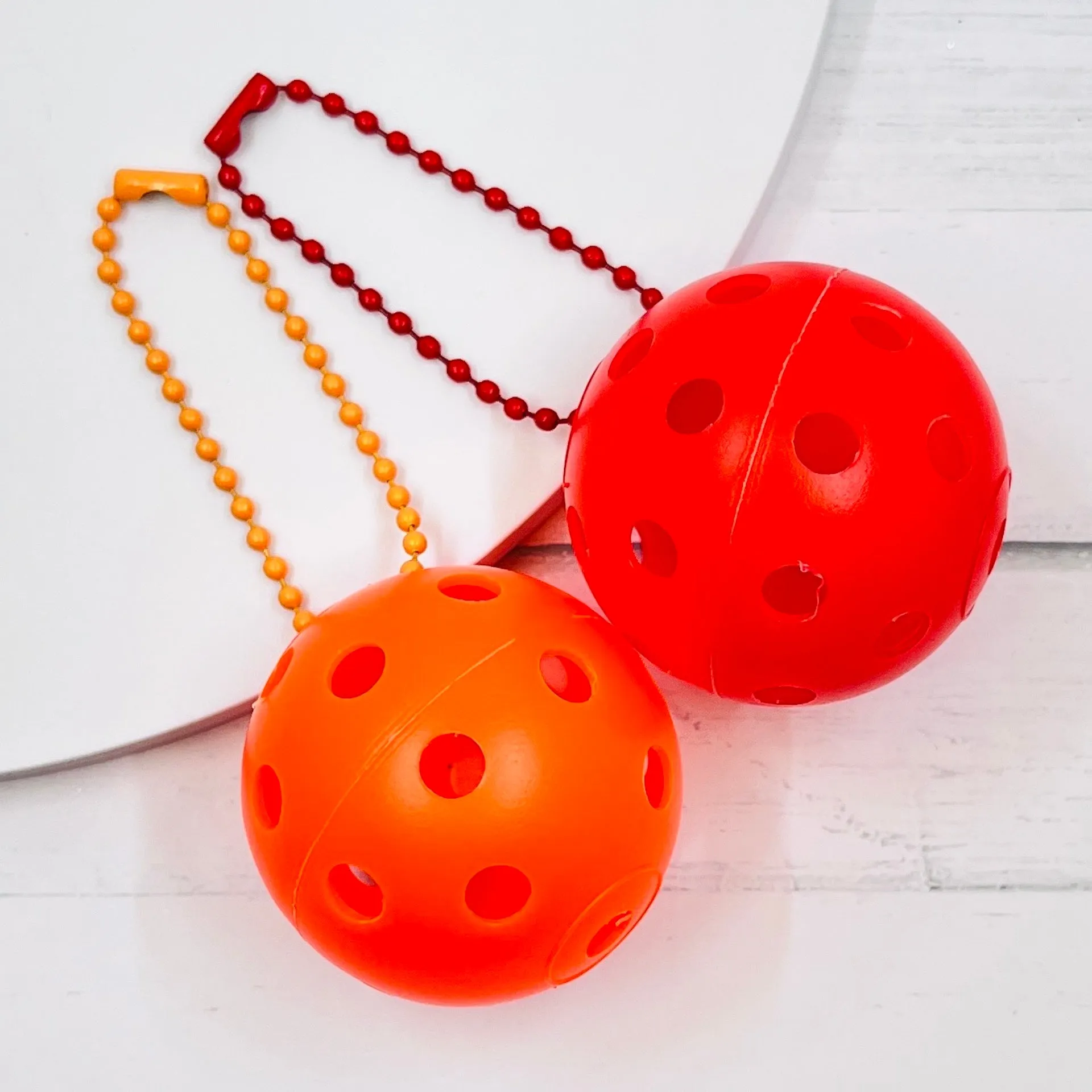 Mini Pickleball Bag Tags (Matching Chains) | Fun Pickleball Gifts