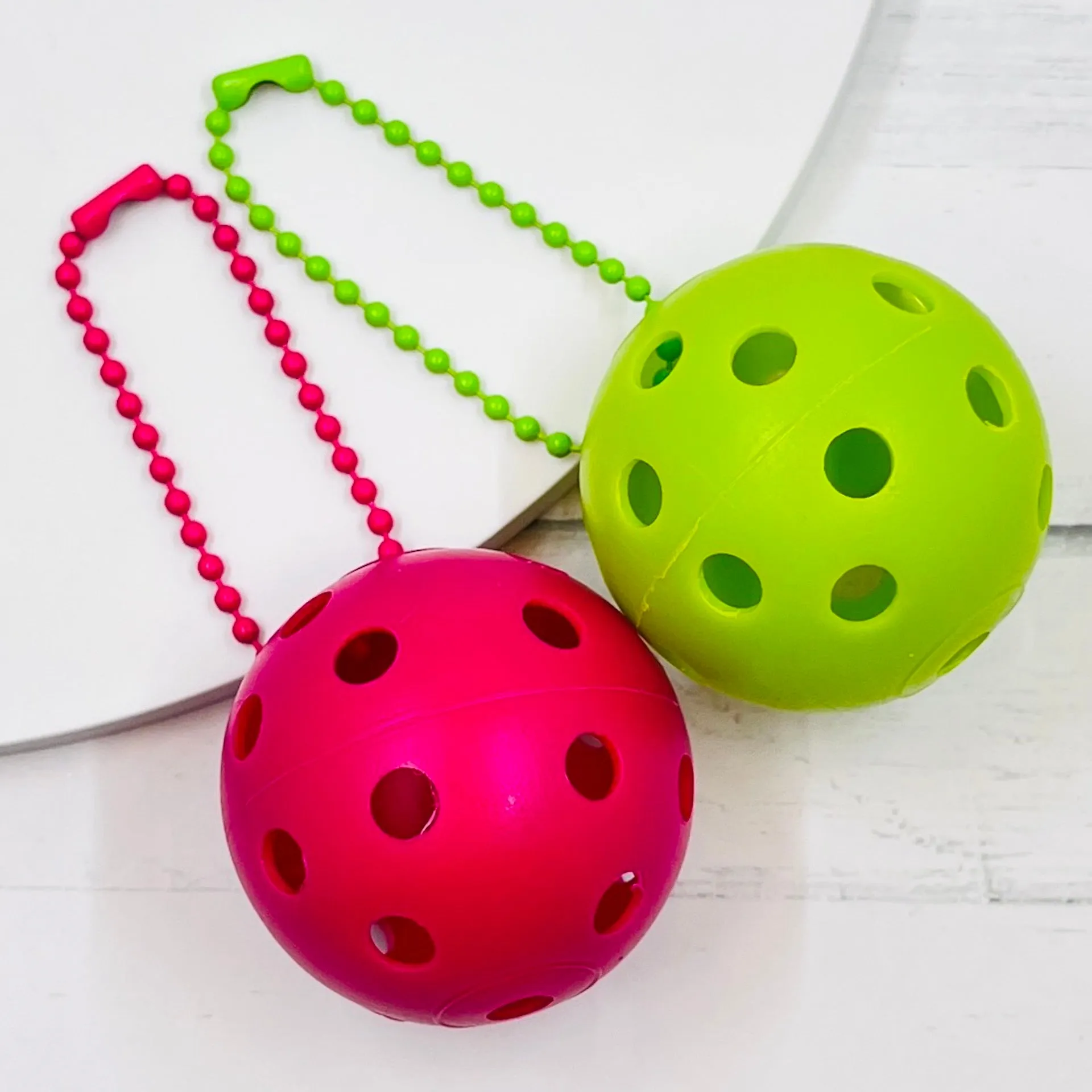 Mini Pickleball Bag Tags (Matching Chains) | Fun Pickleball Gifts