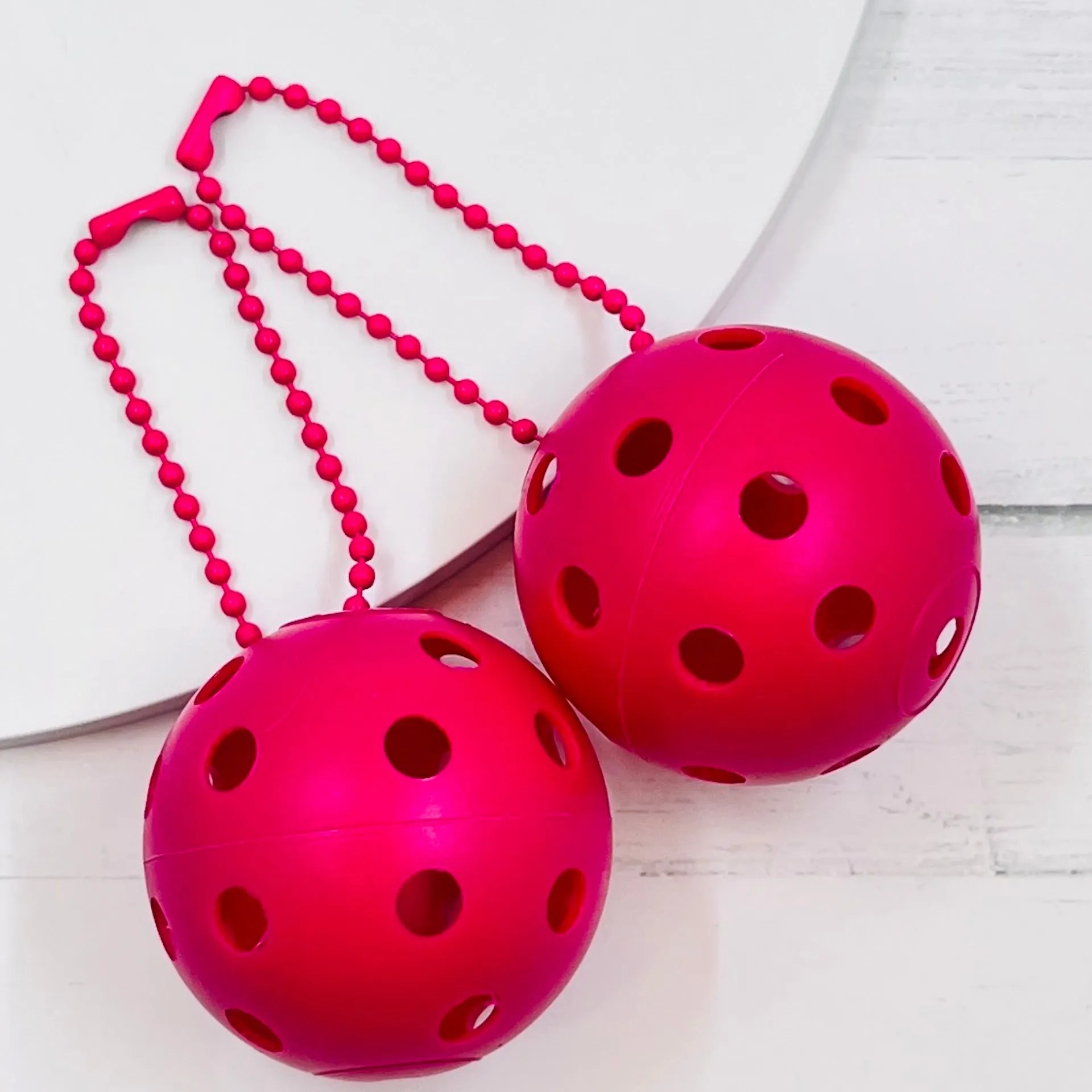 Mini Pickleball Bag Tags (Matching Chains) | Fun Pickleball Gifts