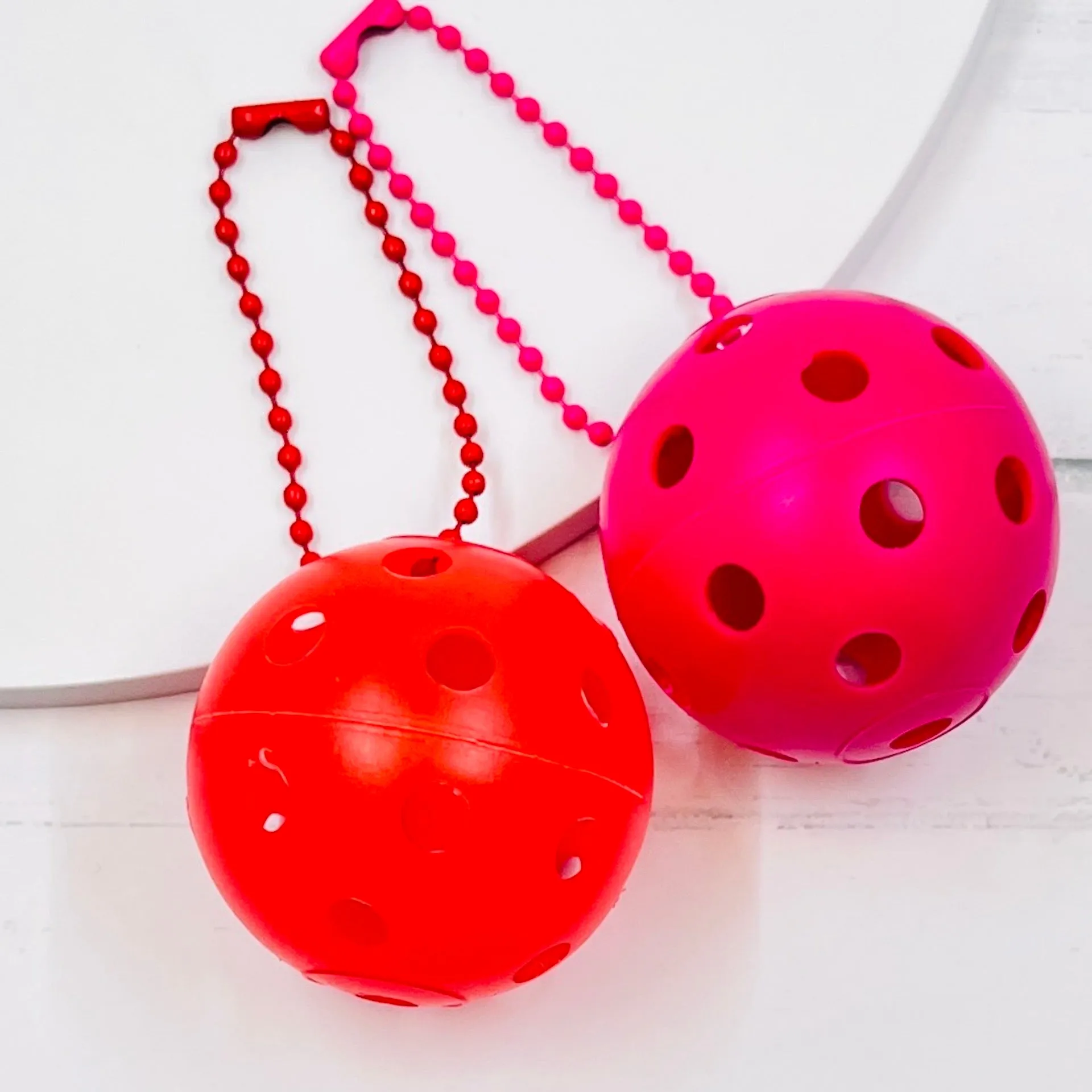 Mini Pickleball Bag Tags (Matching Chains) | Fun Pickleball Gifts