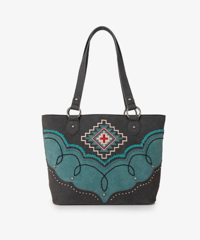 Montana West Aztec Concealed Carry Tote Bag Set