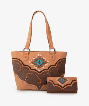 Montana West Aztec Concealed Carry Tote Bag Set