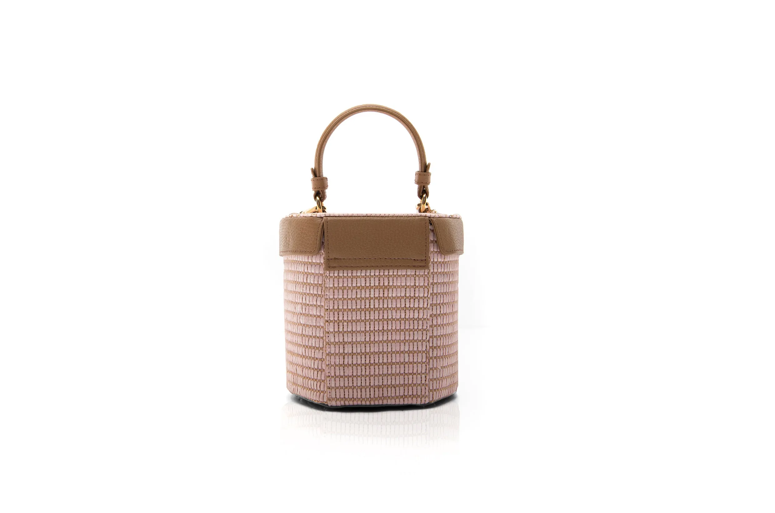 Nude Raffia Elena Vanity Bag