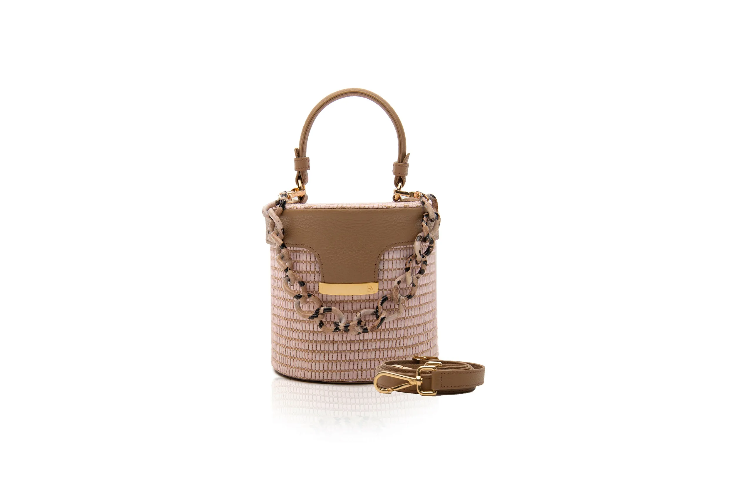 Nude Raffia Elena Vanity Bag