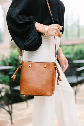 On The Go Brown Bucket Bag