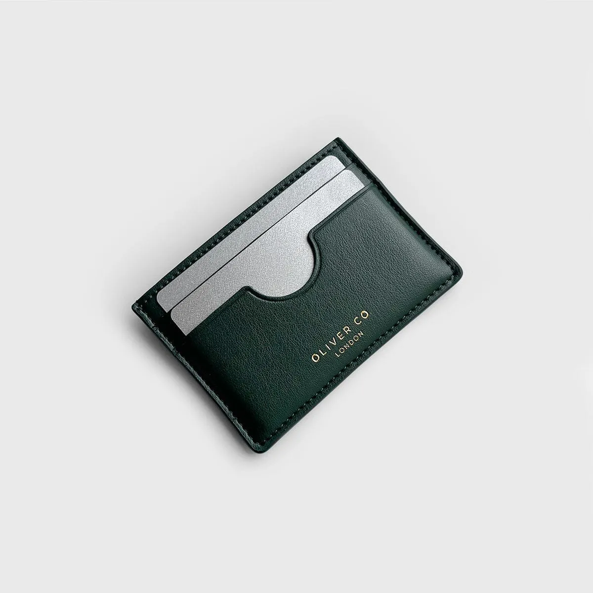 Premium Slim Apple Leather Vegan Cardholder | Forest Green