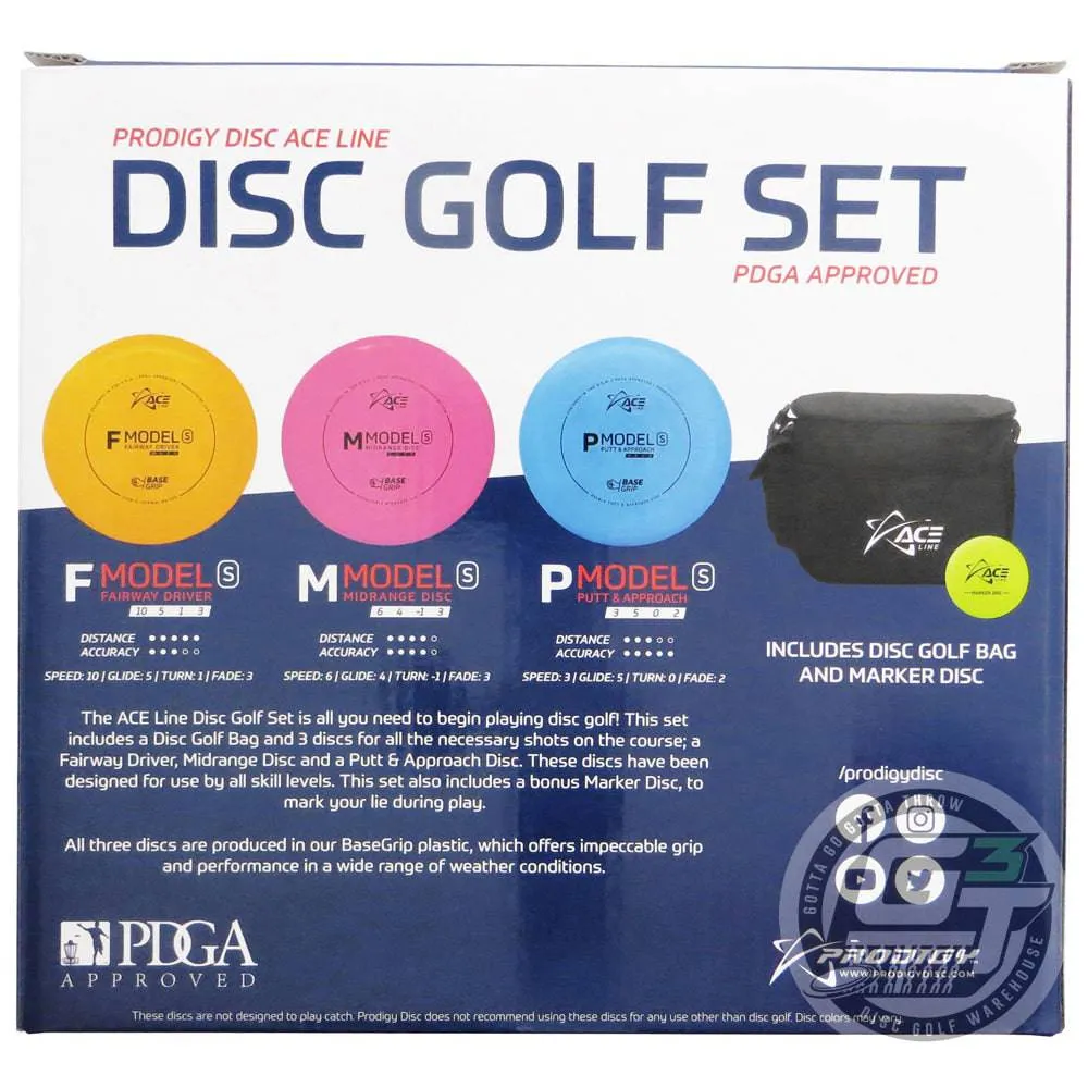 Prodigy Ace Line 3-Disc w/ Bag Beginner Disc Golf Set