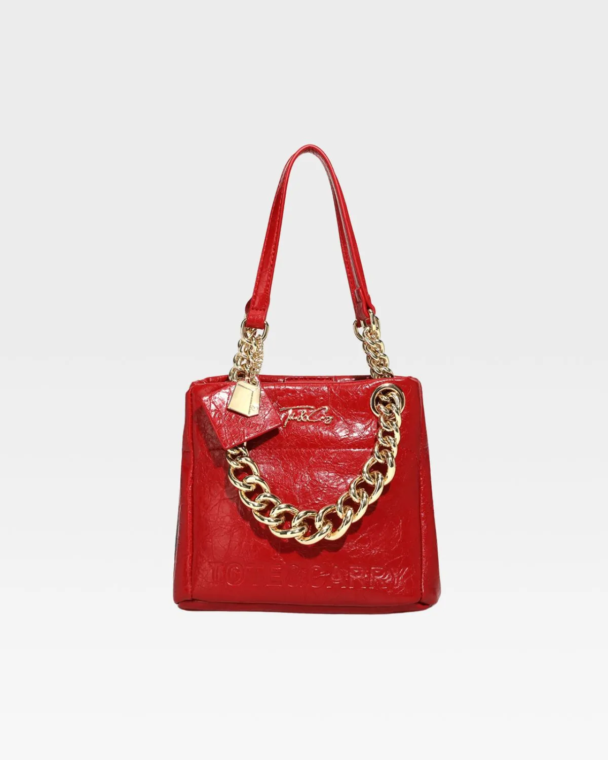 Red Leather Mini Tote Bag