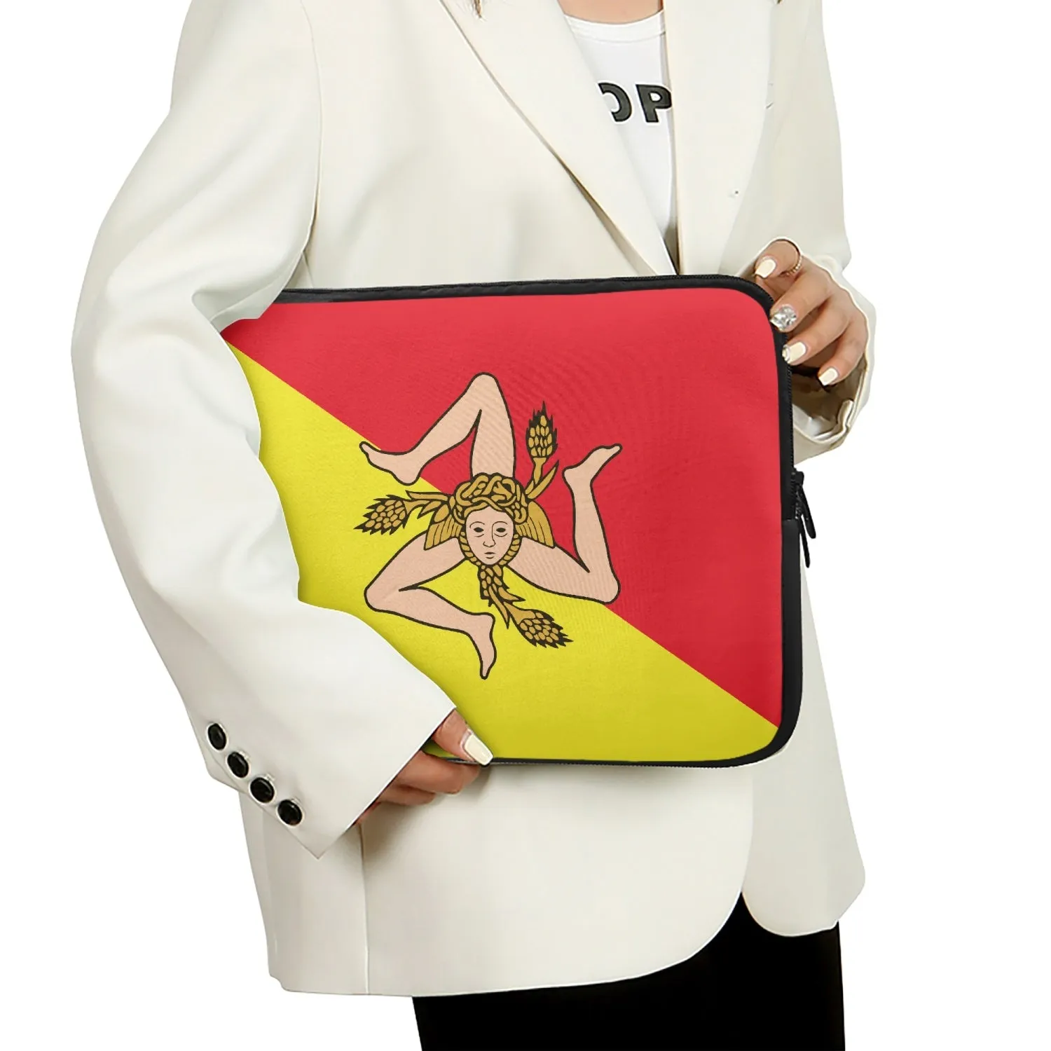 Sicily Flag - Laptop Sleeve - without black handles